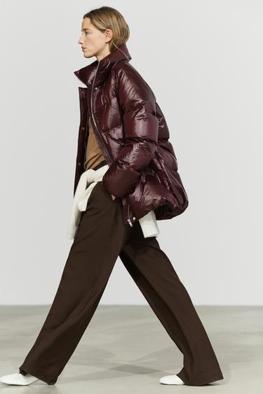 Shiny puffer jacket — BURGUNDY 5