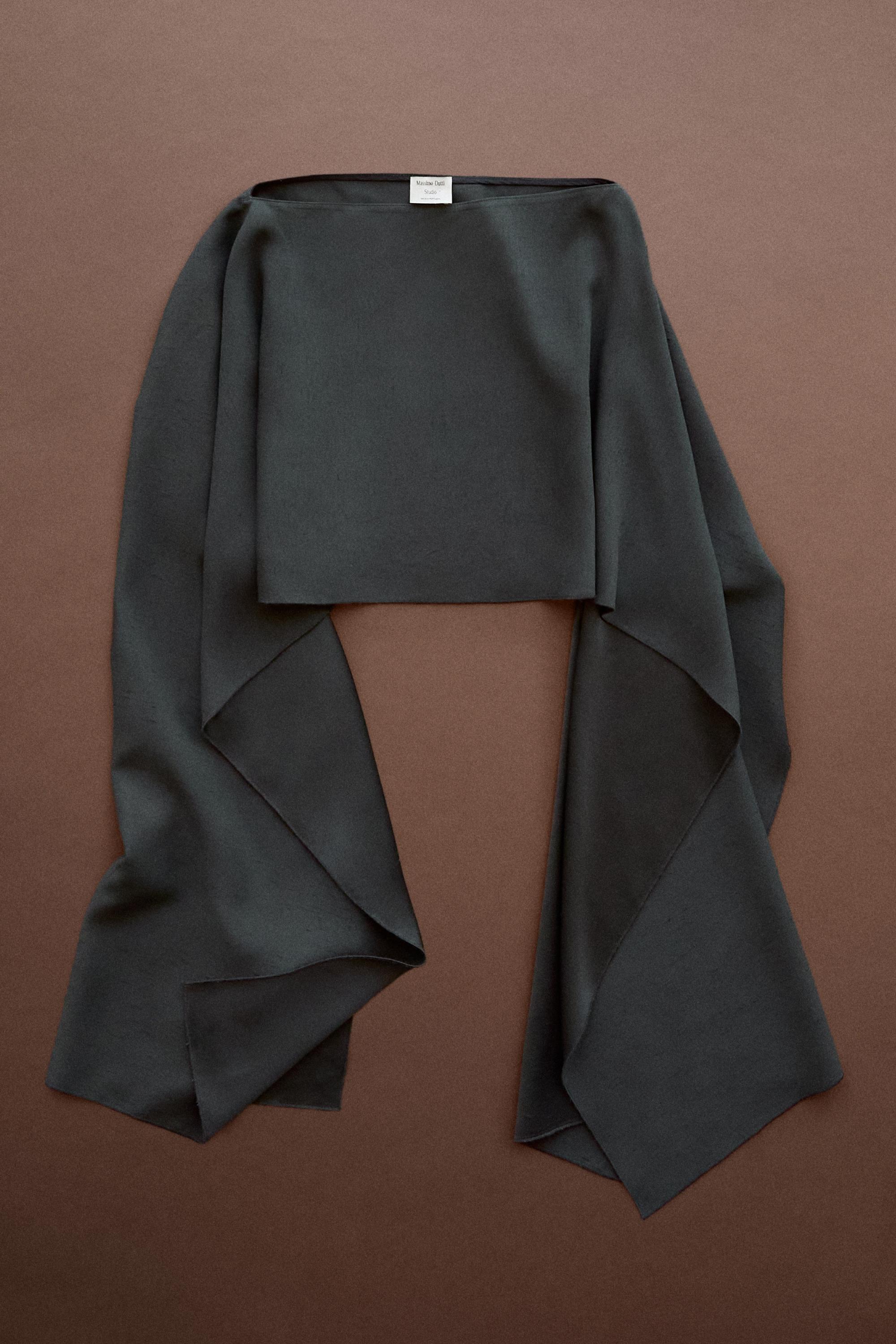 Flowing asymmetric total look cape - STUDIO — PETROLEUM