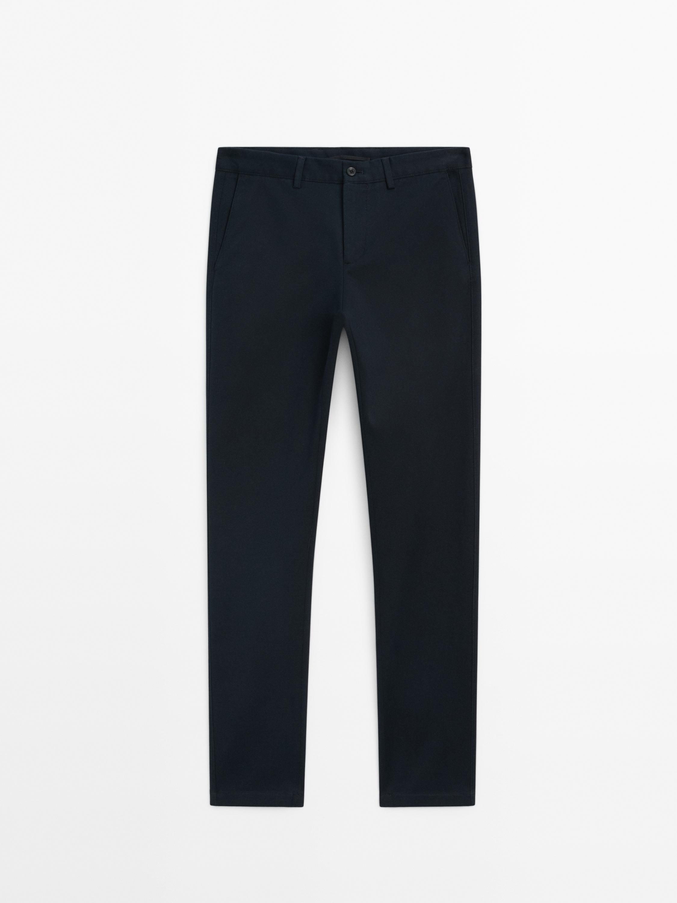 Pantalon slim en coton mélangé