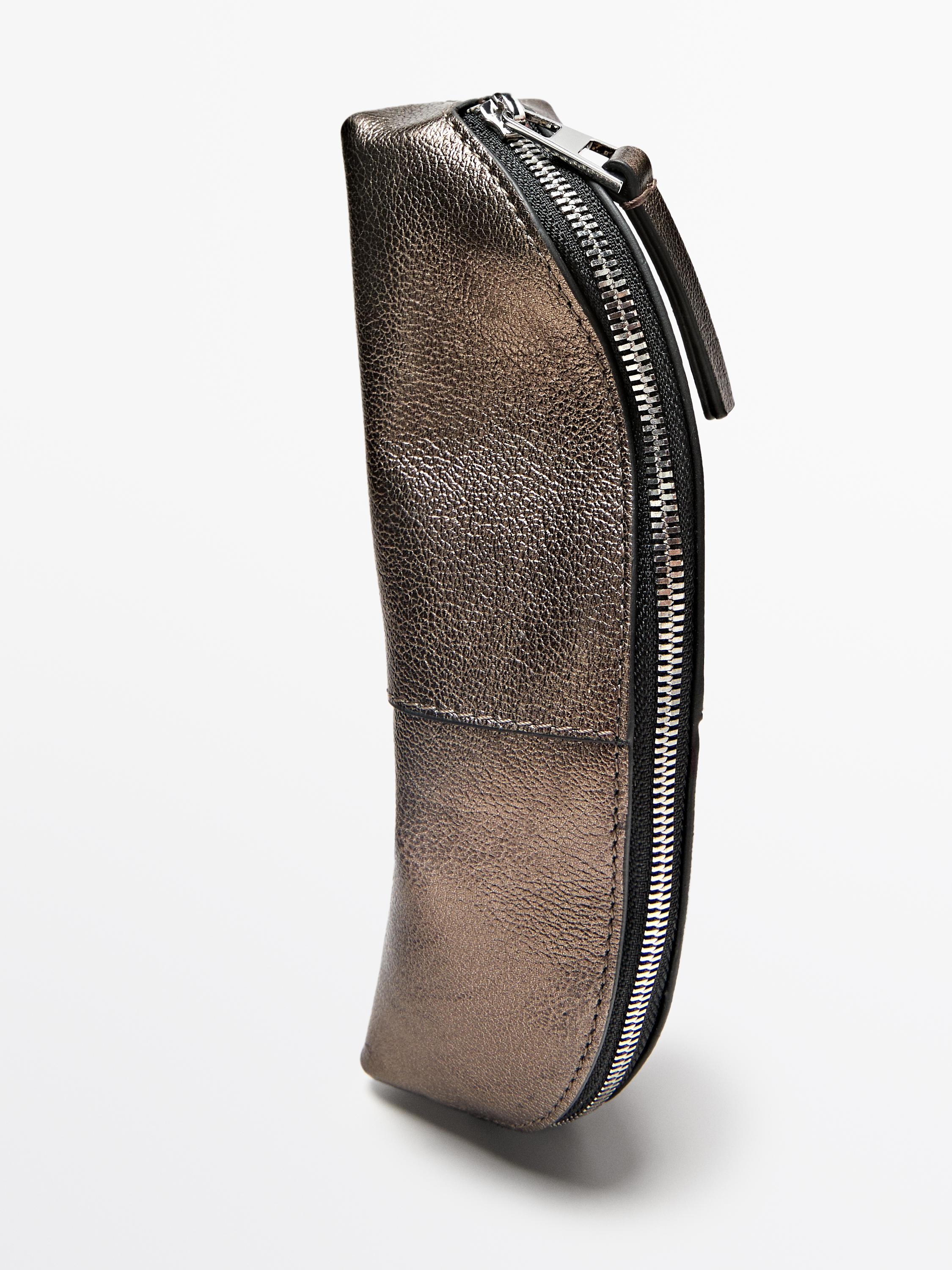 Nappa leather pencil case