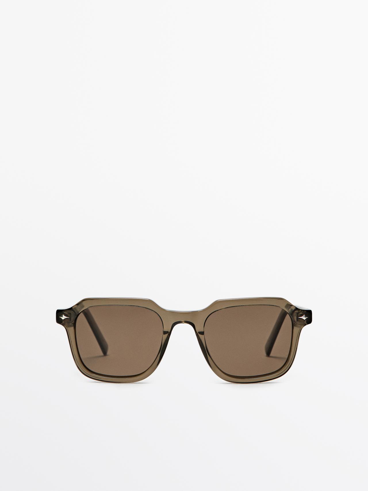 Gafas De Sol Cuadradas - Verde Claro - 01 - Massimo Dutti - Hombre