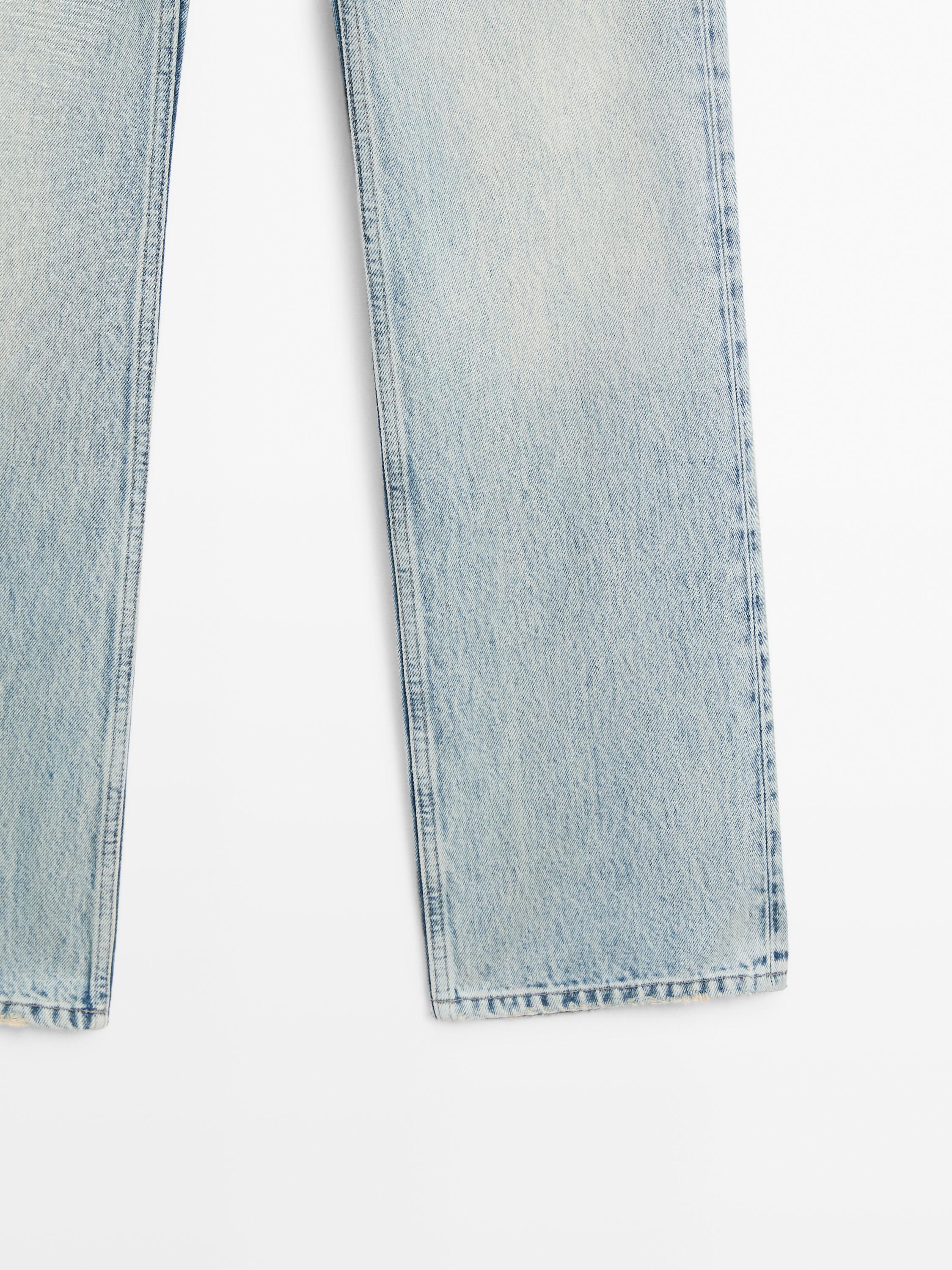 Straight-leg high-waist jeans