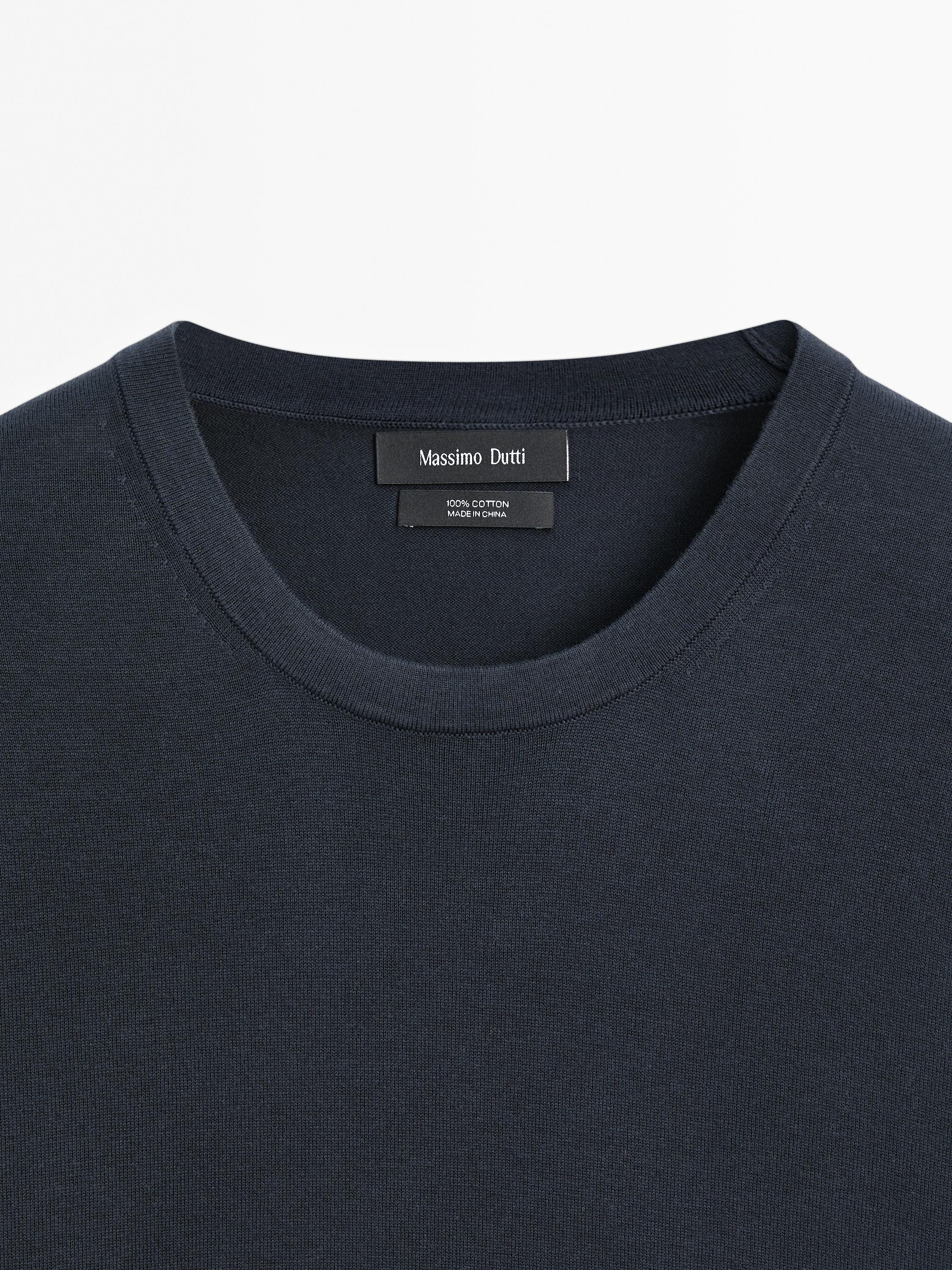 Pull en maille 100 % coton à manches courtes