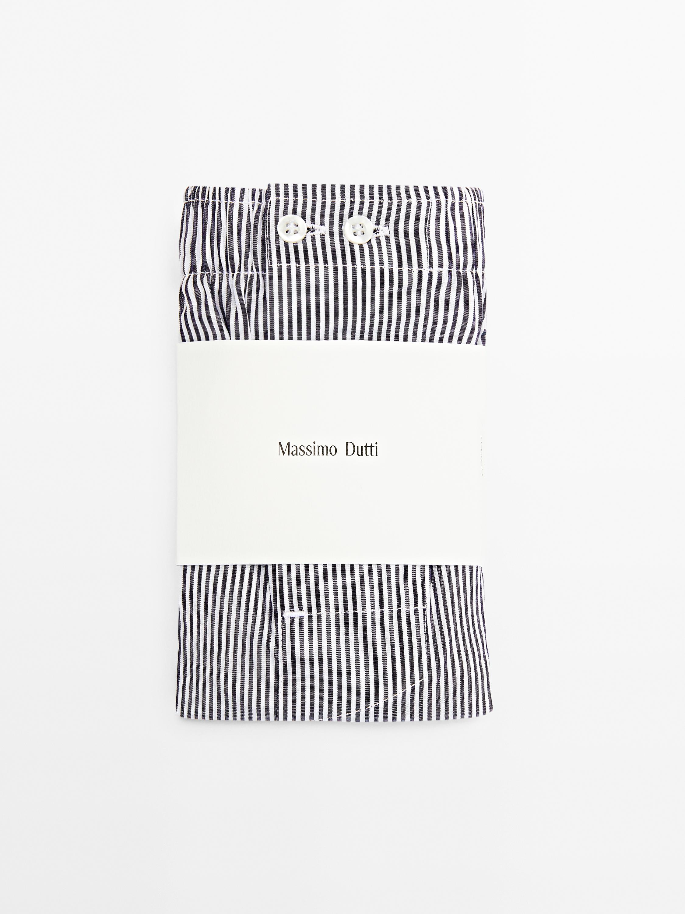 Striped print boxers — NAVY BLUE