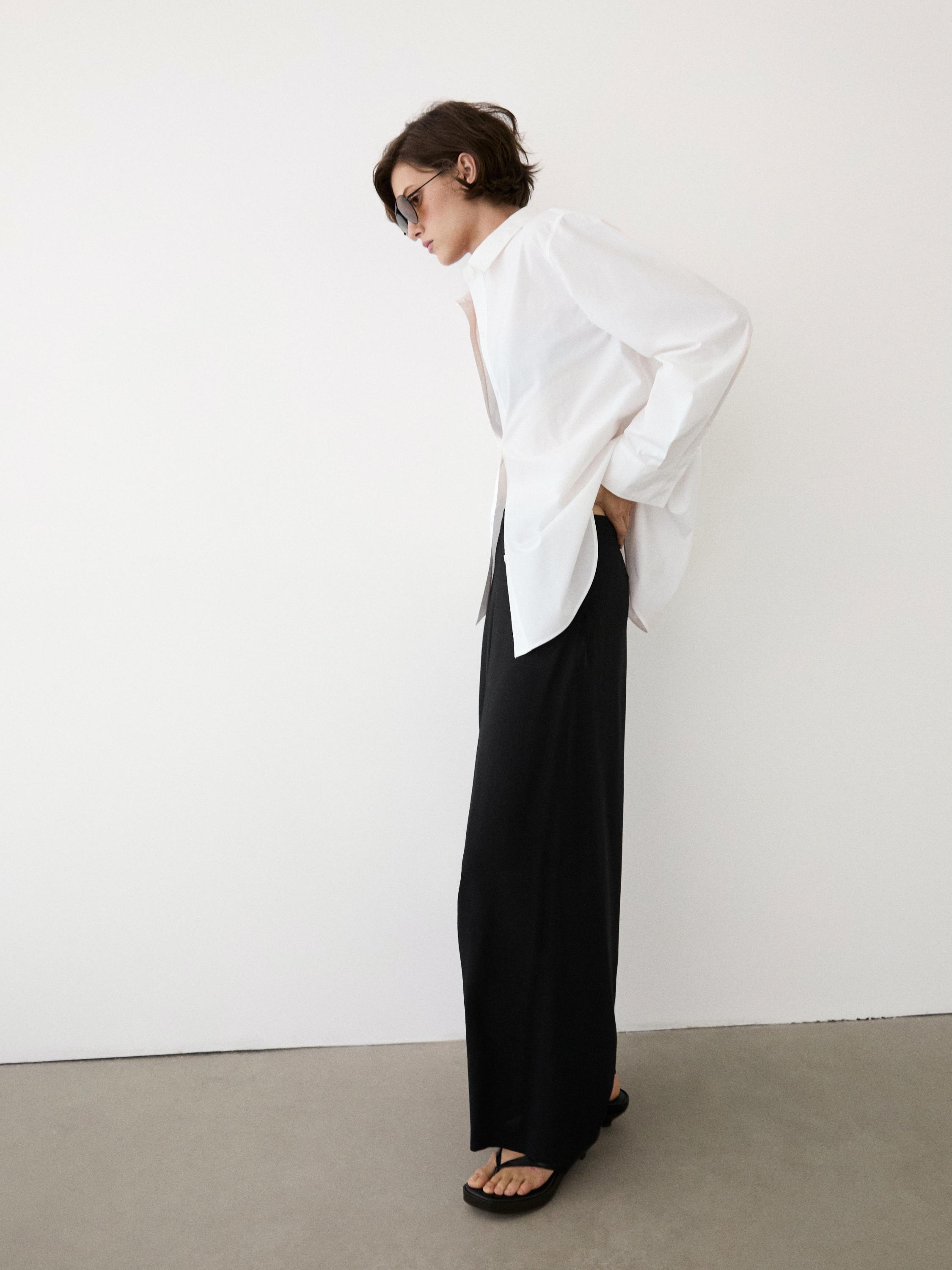 100% cotton poplin shirt — WHITE