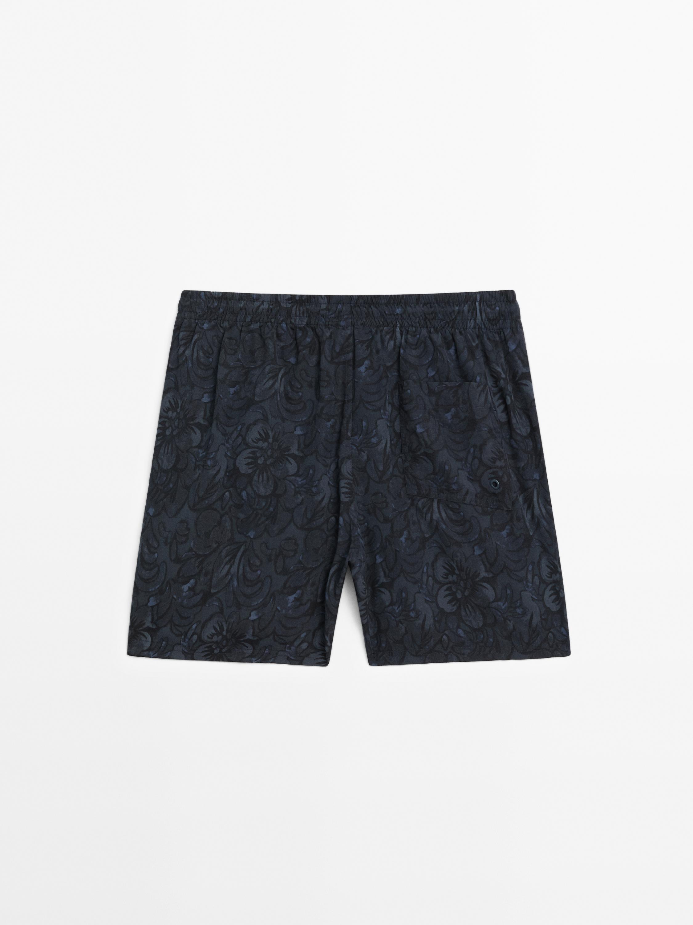 Short fit printed swimming trunks