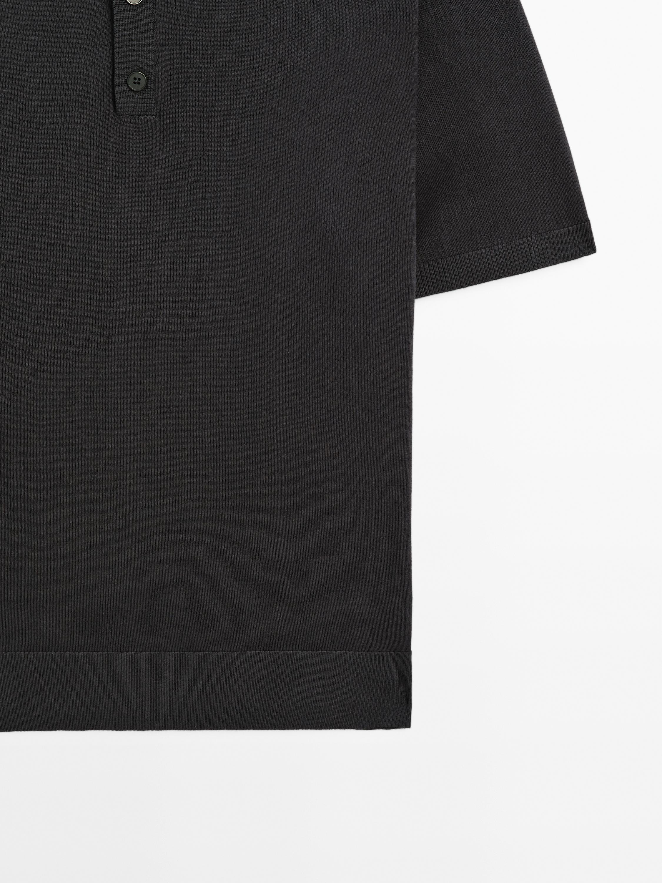 100% cotton regular fit knit polo shirt