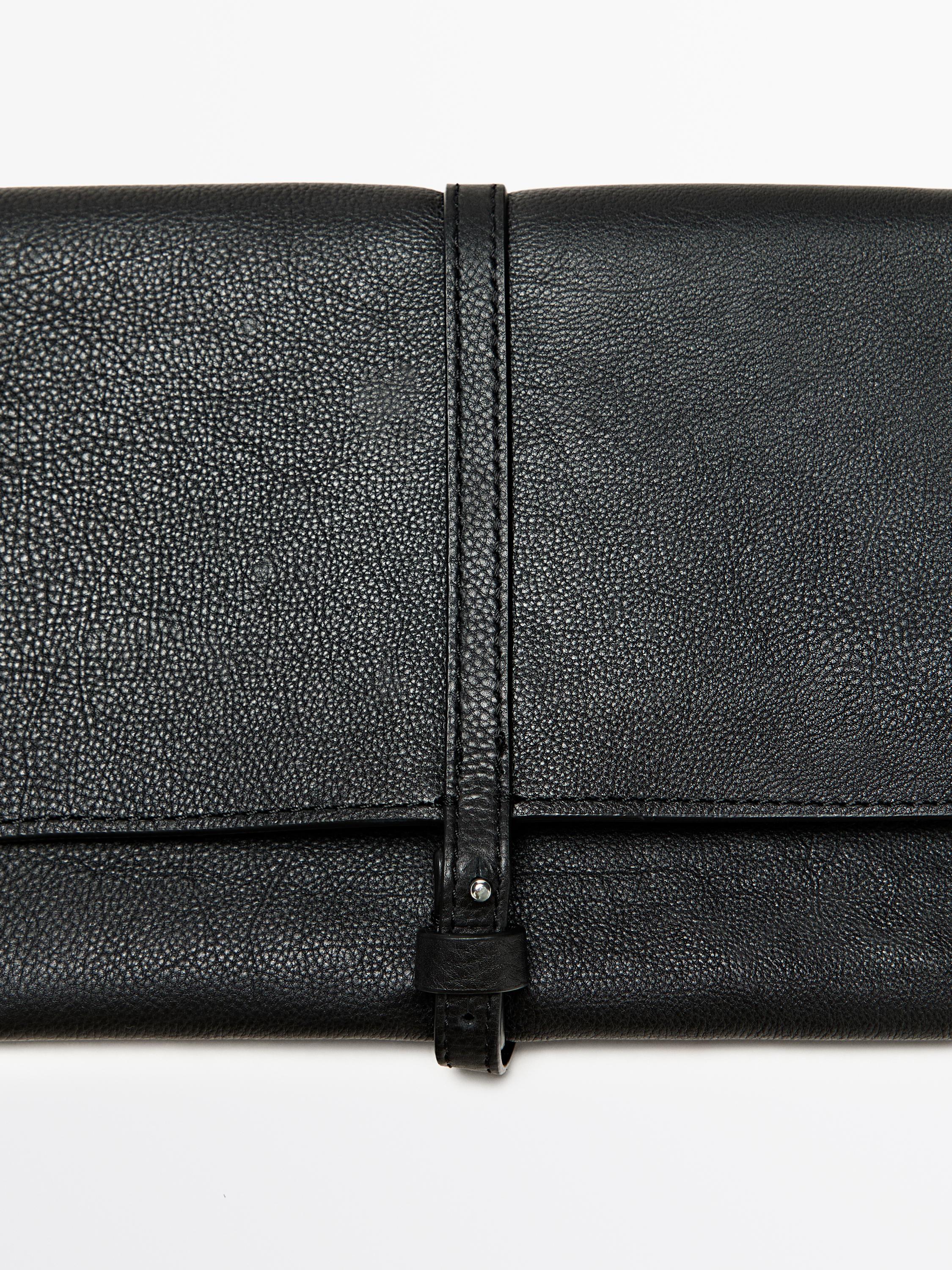 Nappa leather travel case — BLACK