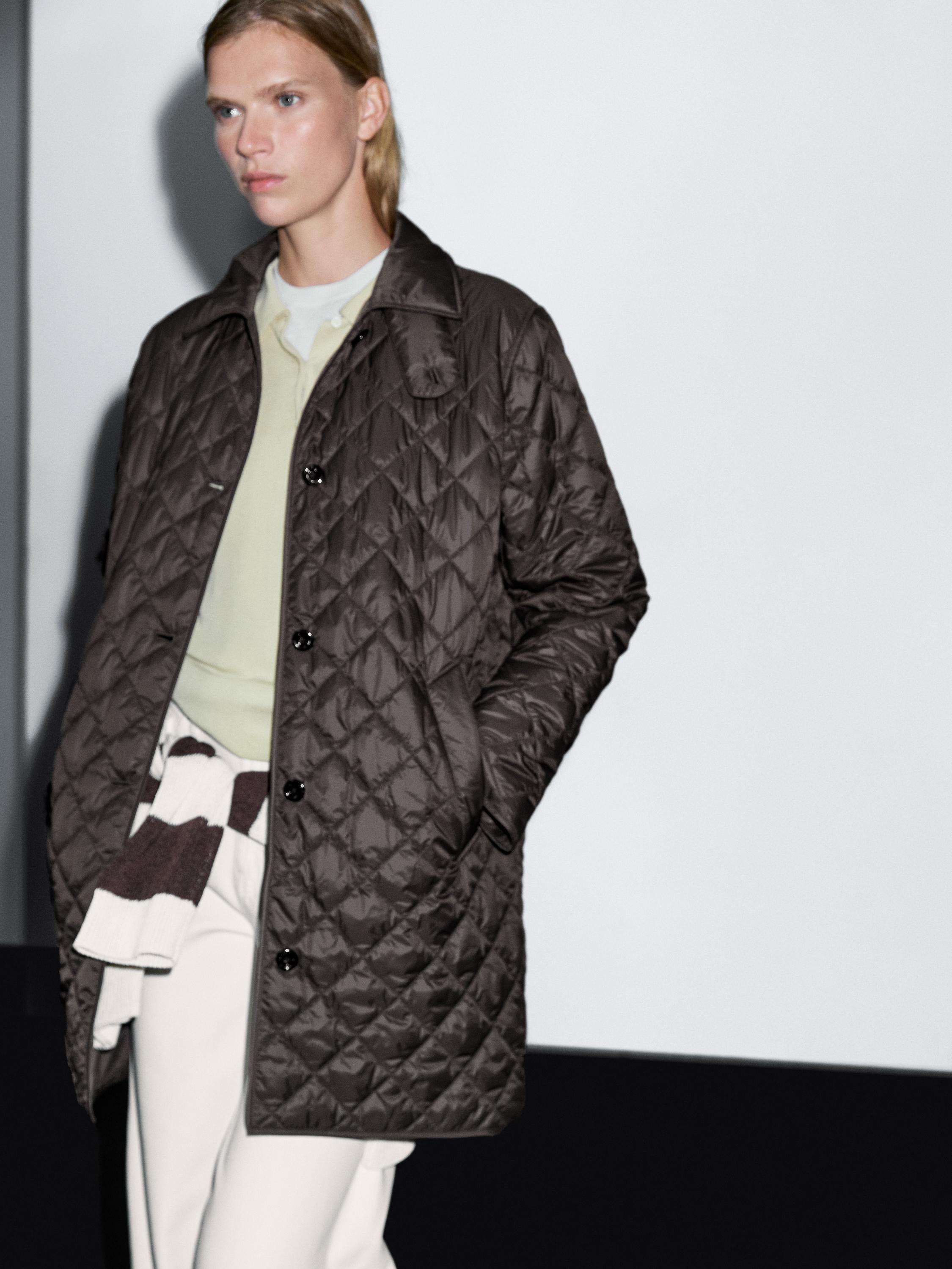 Long lightweight puffer jacket