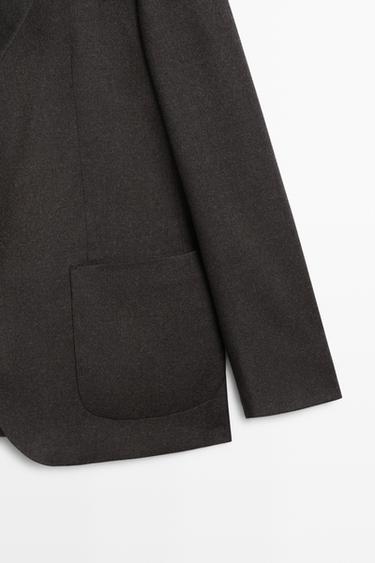 100% wool suit blazer — BROWN 7