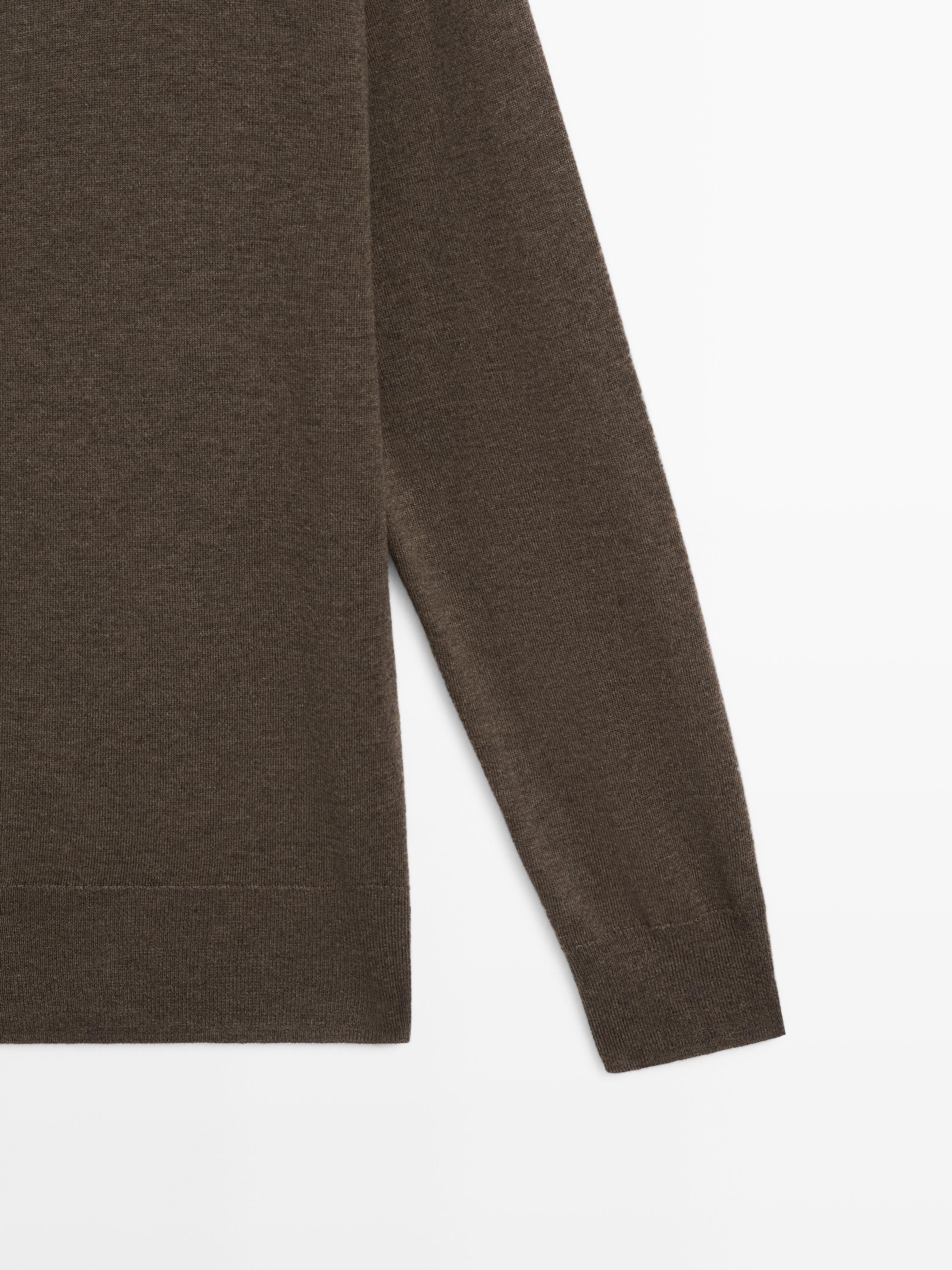 Long knit buttoned cardigan — MOLE BROWN