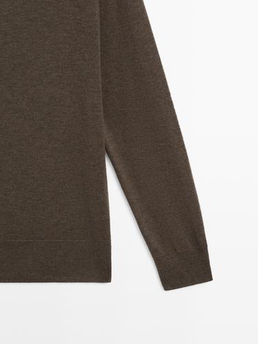 Long knit buttoned cardigan — MOLE BROWN 7