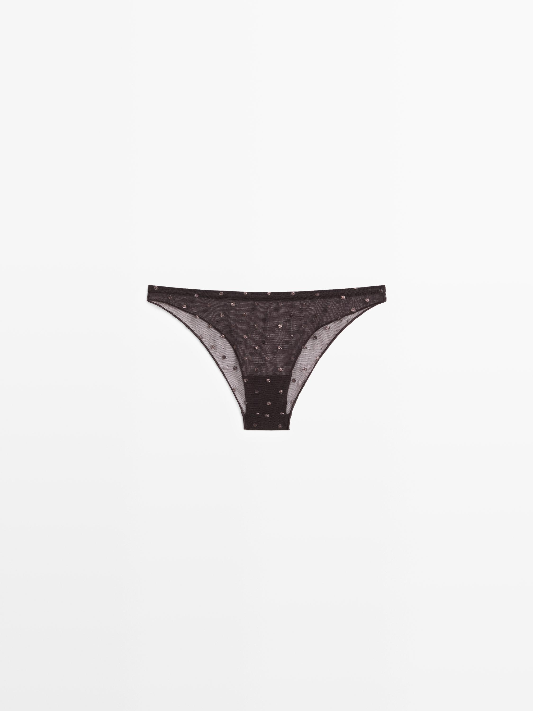 Semi-sheer polka dot briefs — MOLE BROWN