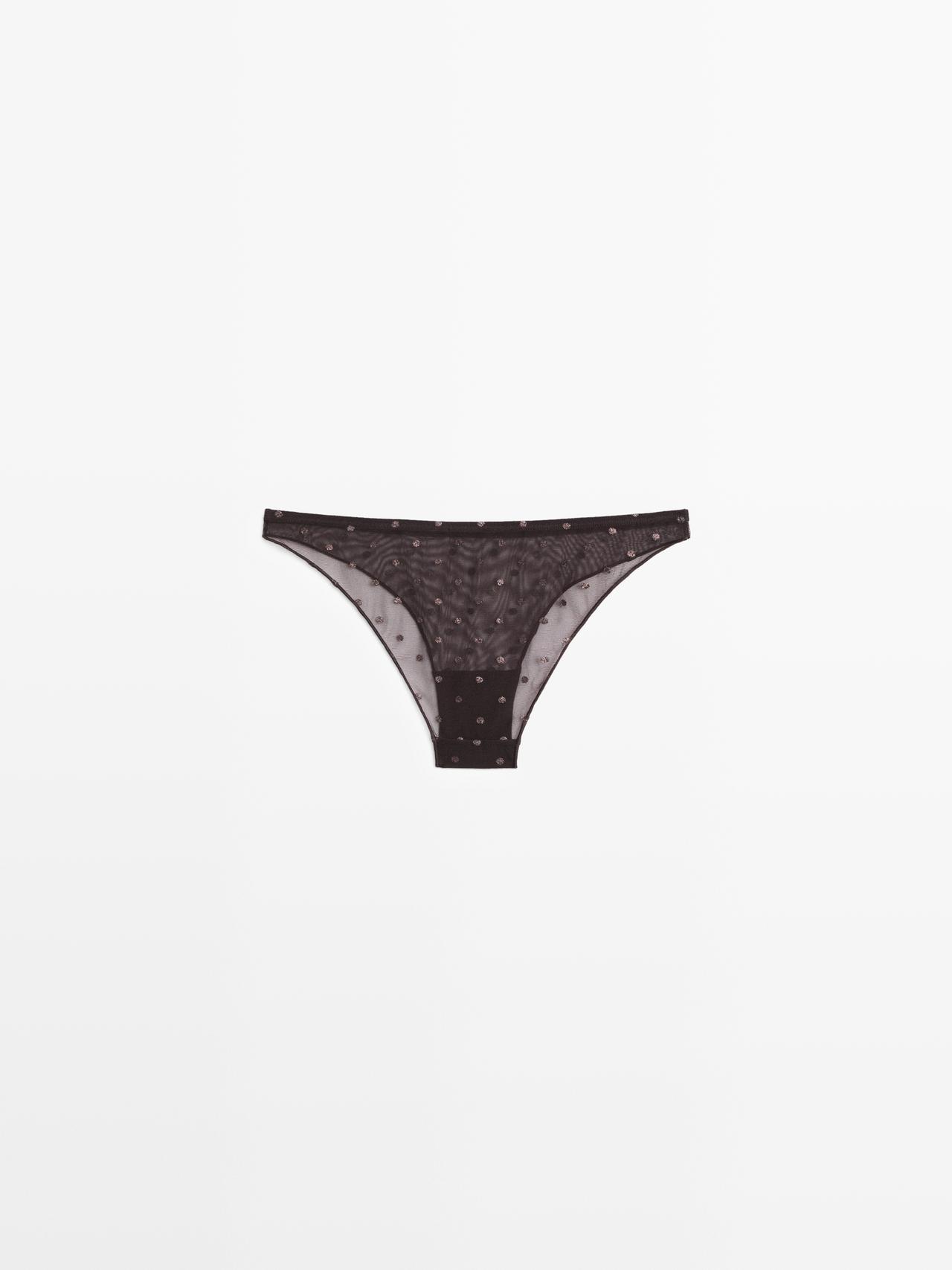 Semi-sheer polka dot briefs — MOLE BROWN