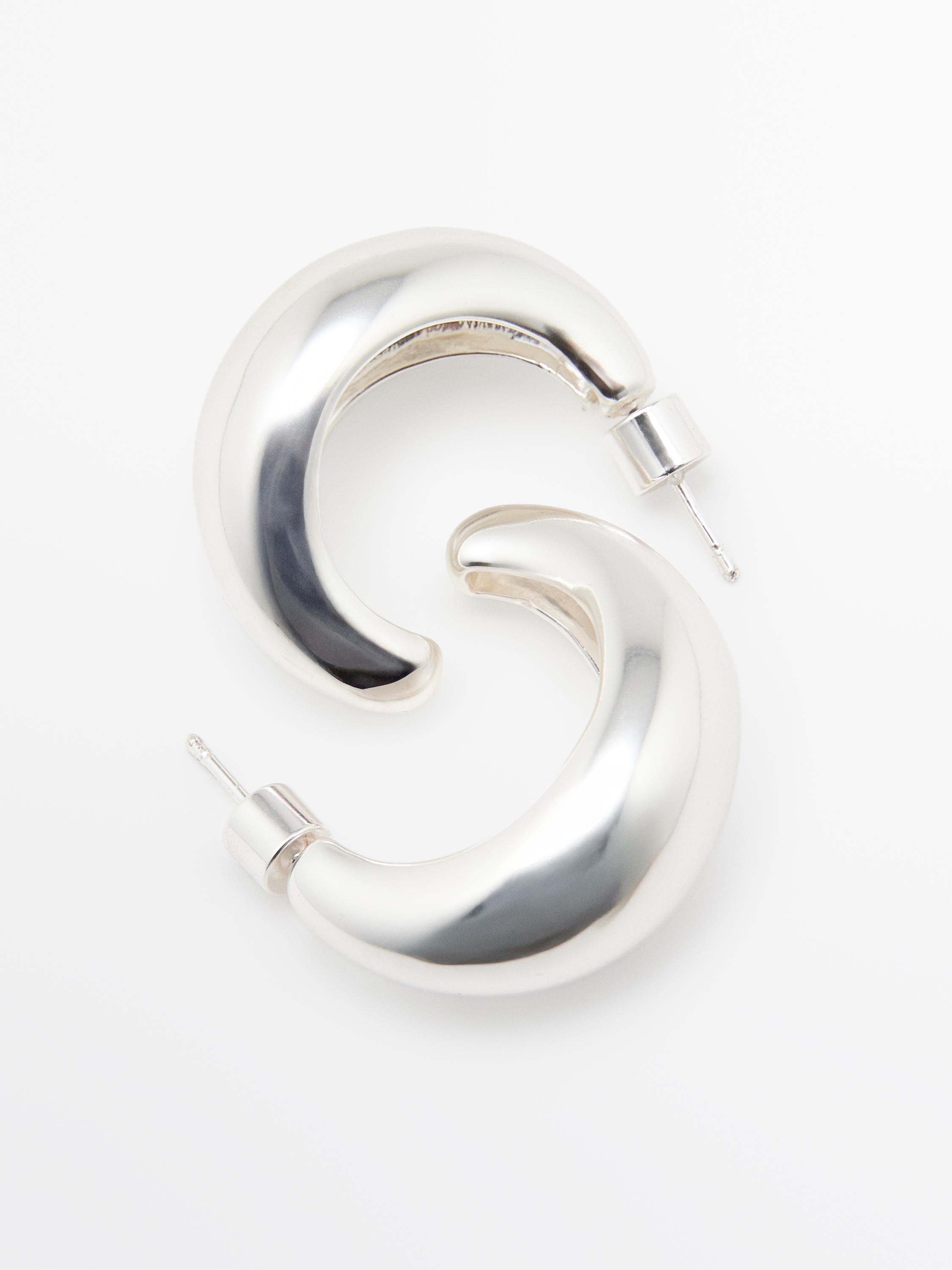 Half-moon hoop earrings — SILVER
