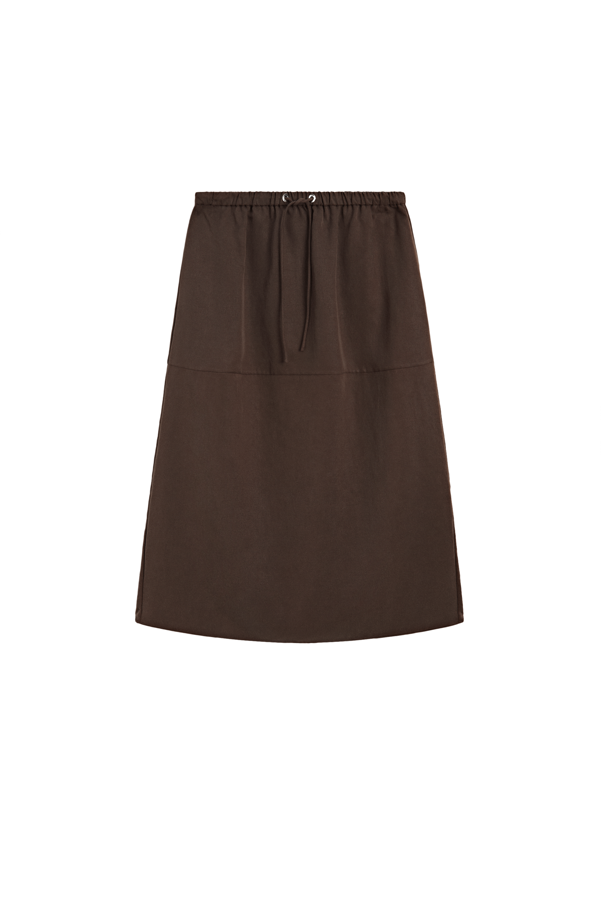 Massimo Dutti Dökümlü lastikli midi etek görsel 3