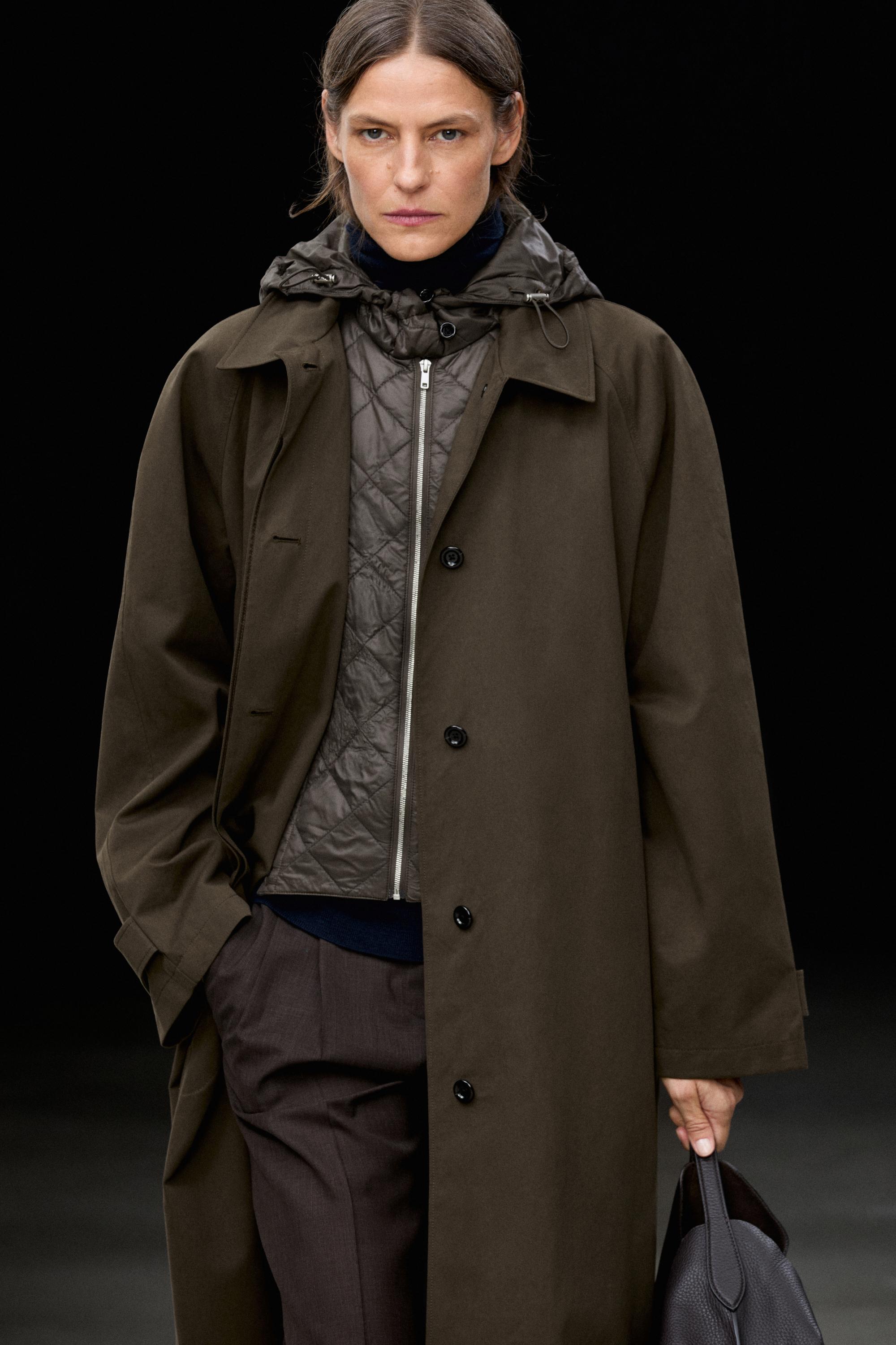 Removable Hood Trench Coat