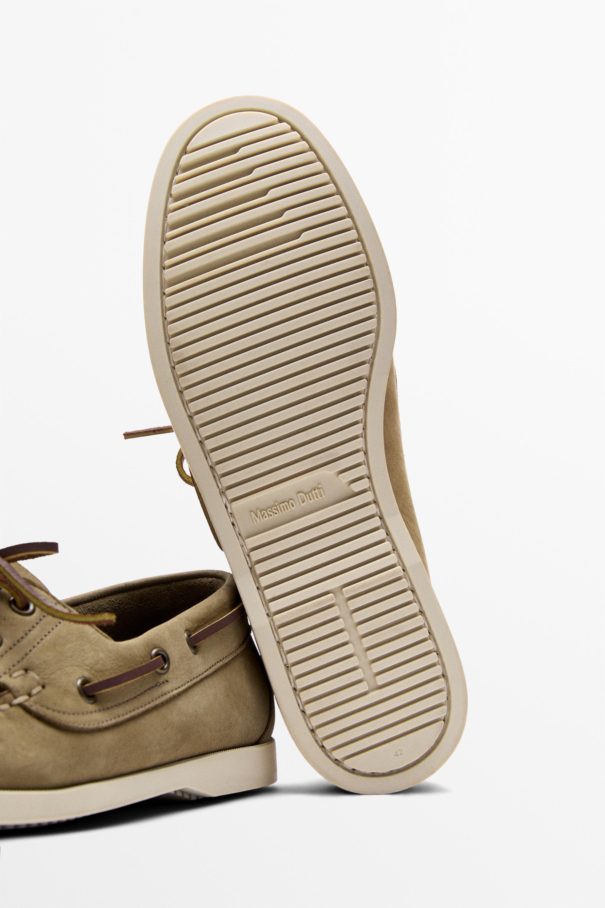 Leather deck shoes — SAND BROWN (alternate view)