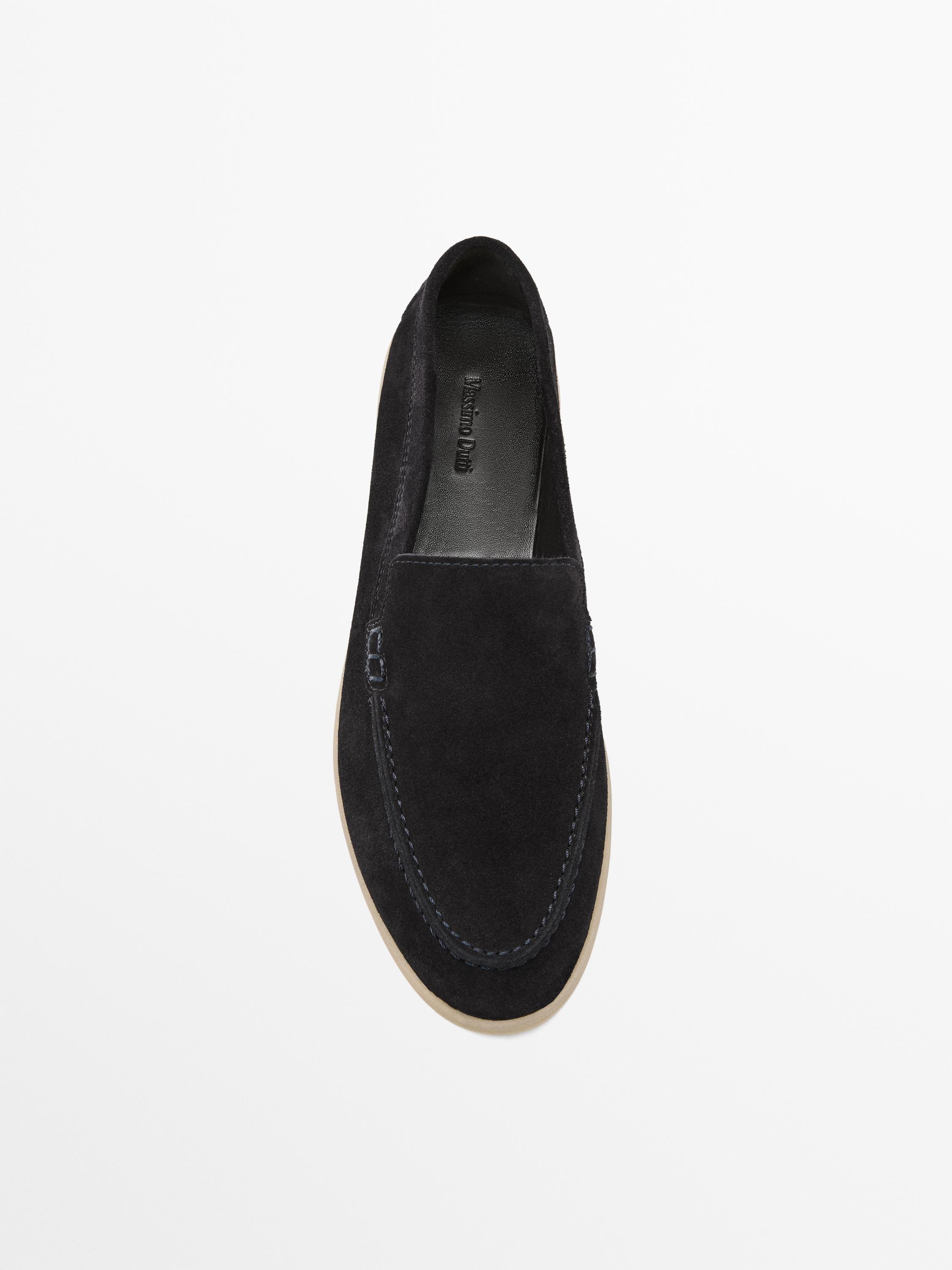 Split leather loafers