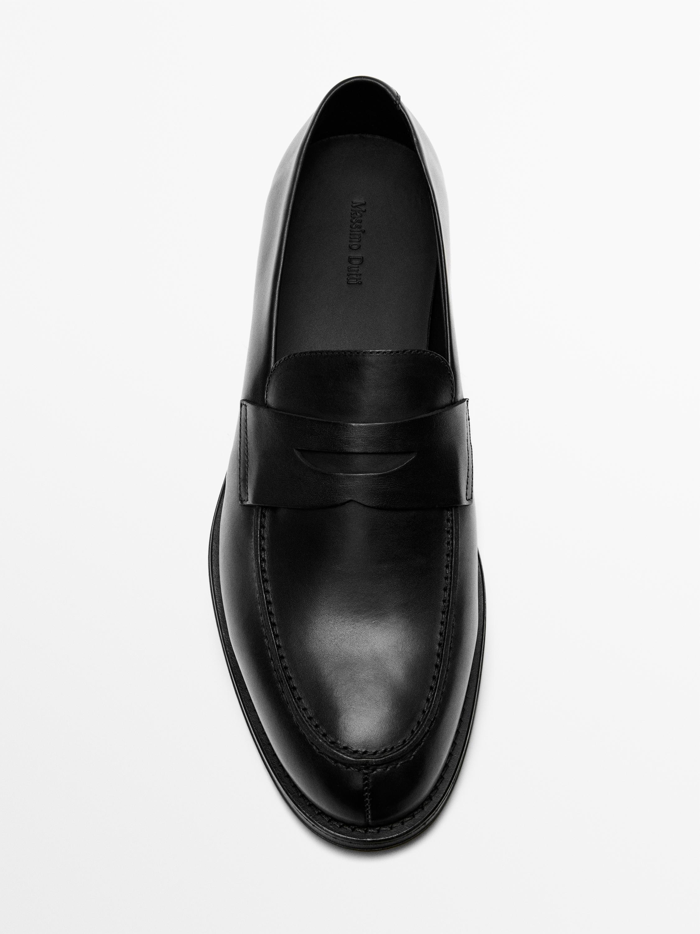 Smart leather loafers — BLACK