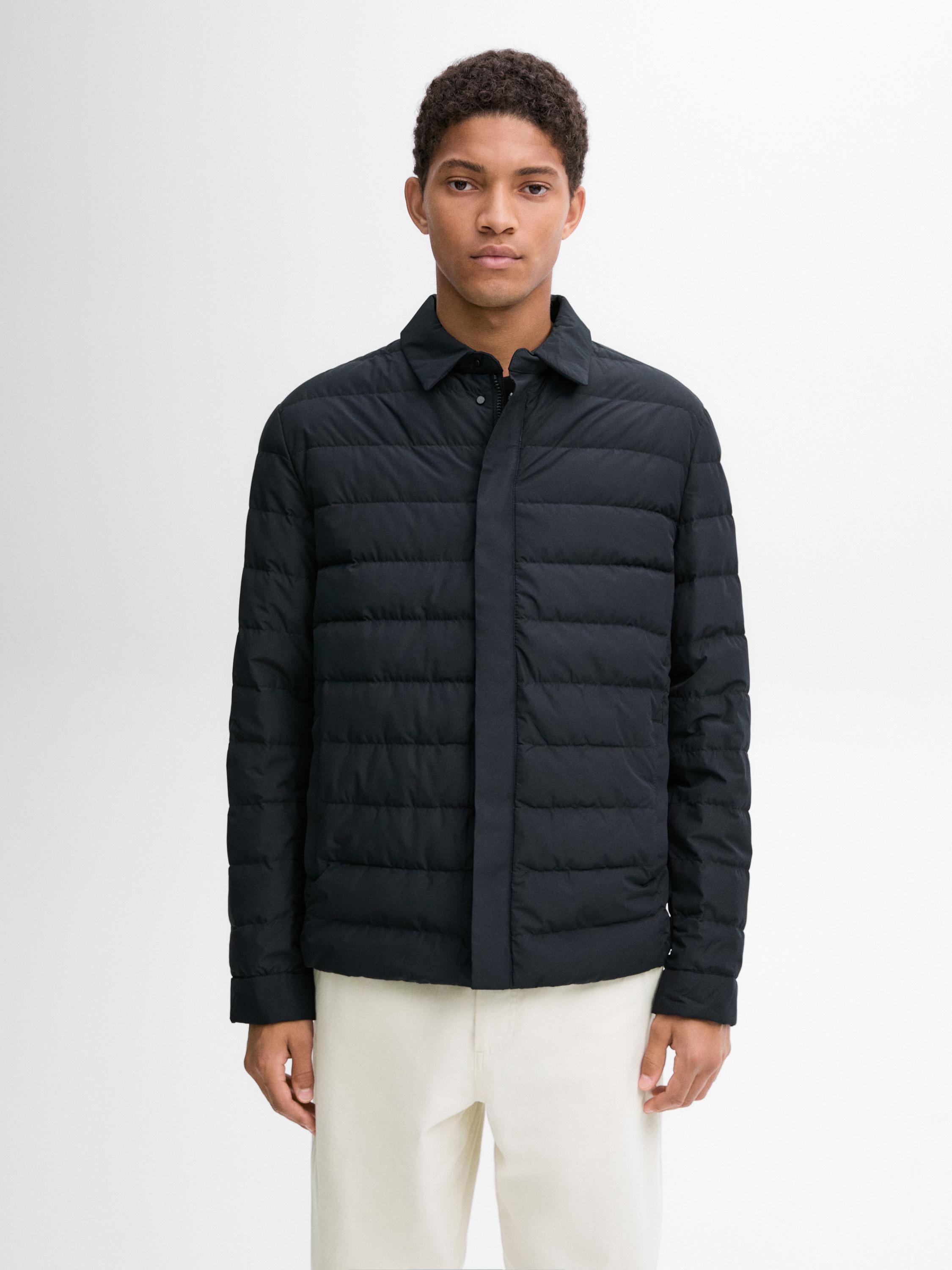 Puffer jacket with down and feathers filling Navy Blue Grey Mole Brown Coats And Jackets Massimo Dutti