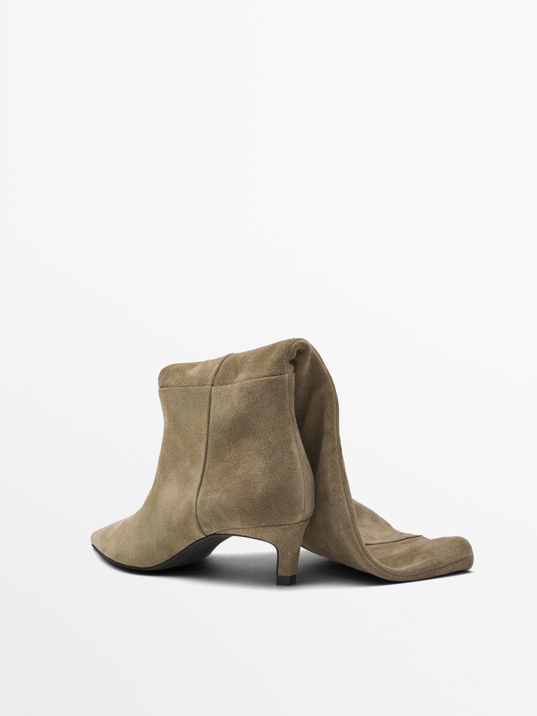 Absatz-Stiefel aus Rauleder