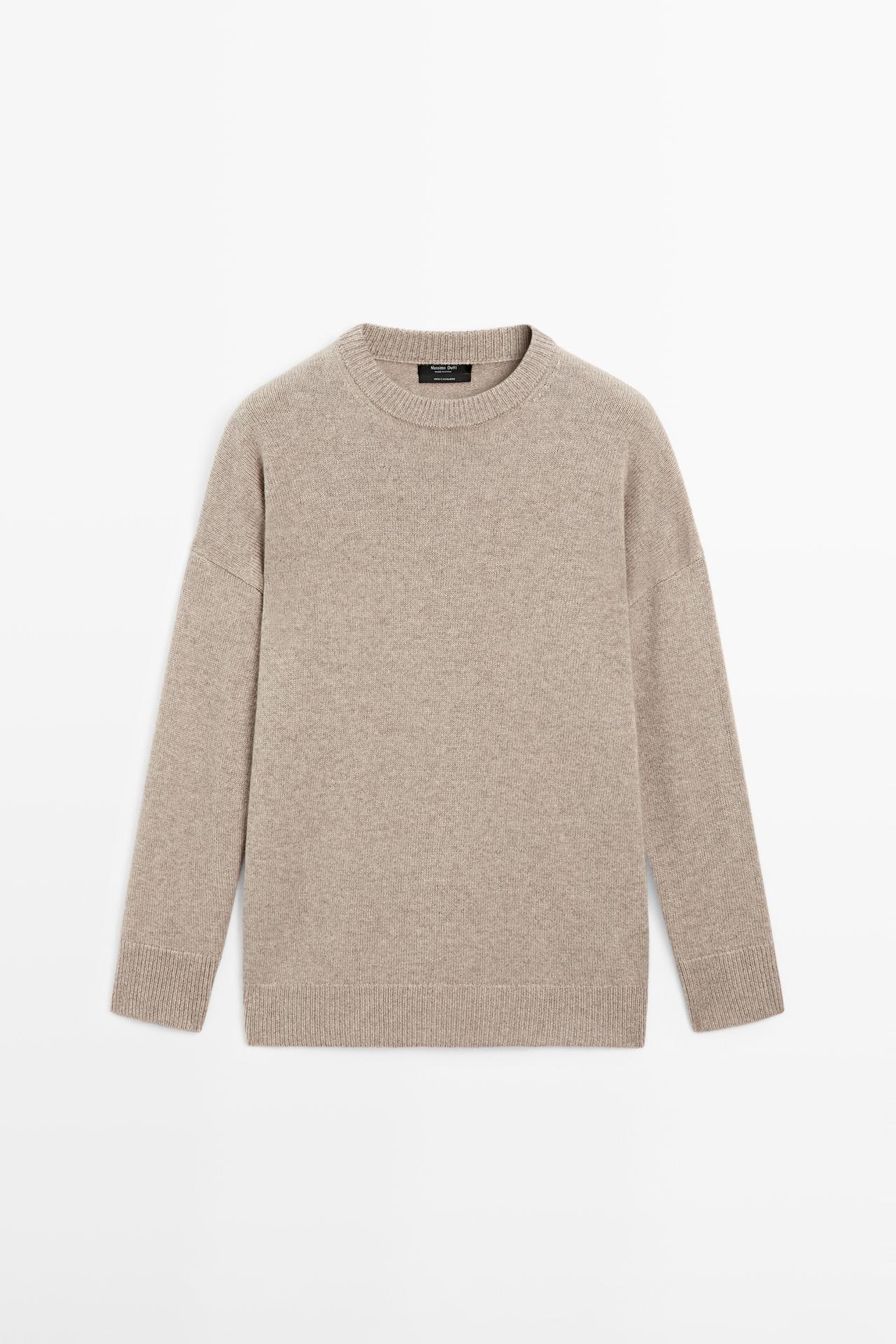 100% cashmere oversize knit sweater — MOLE BROWN