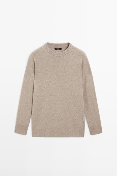 100% cashmere oversize knit sweater — MOLE BROWN 2