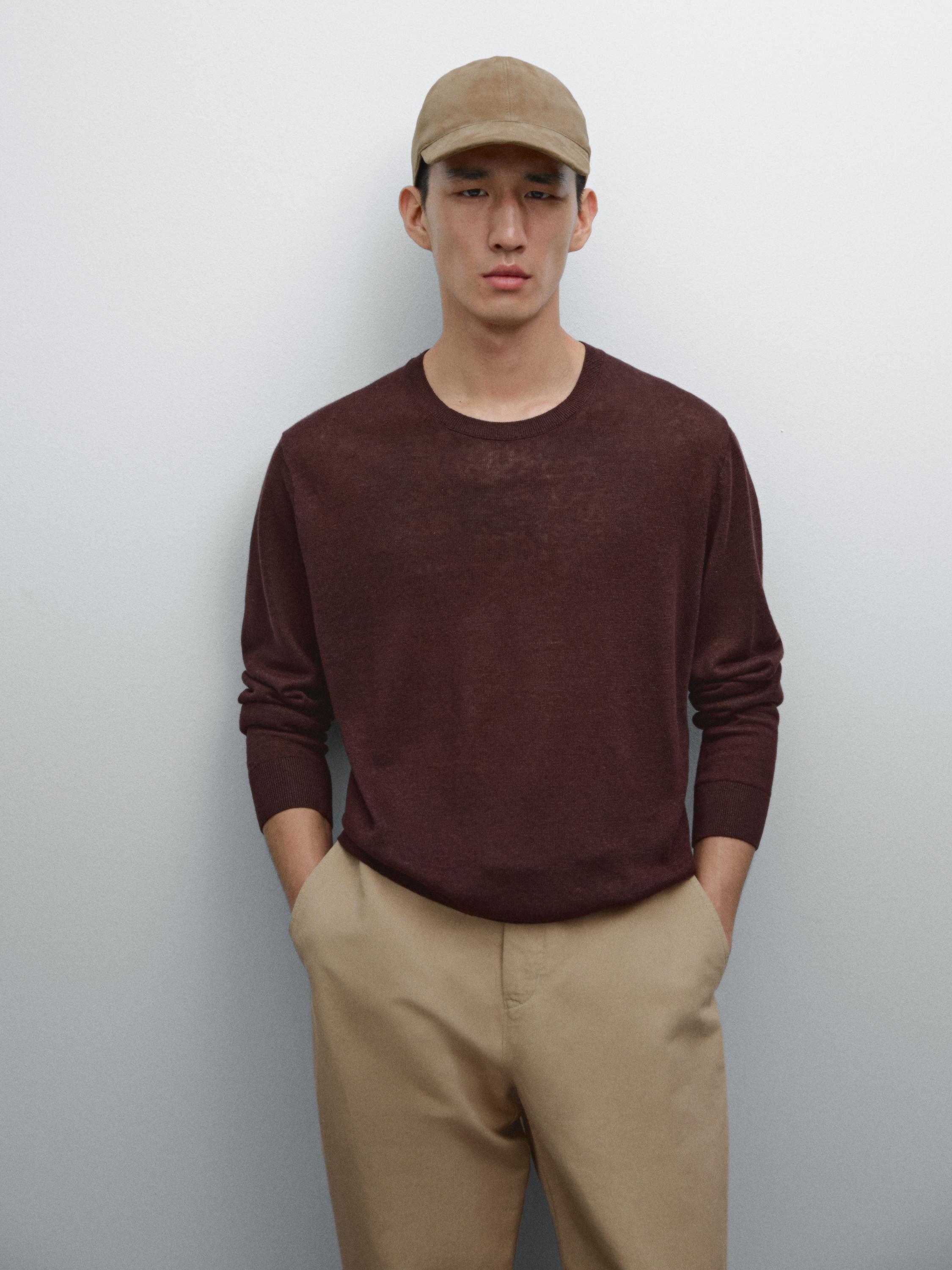 Lightweight 100% linen knit sweater