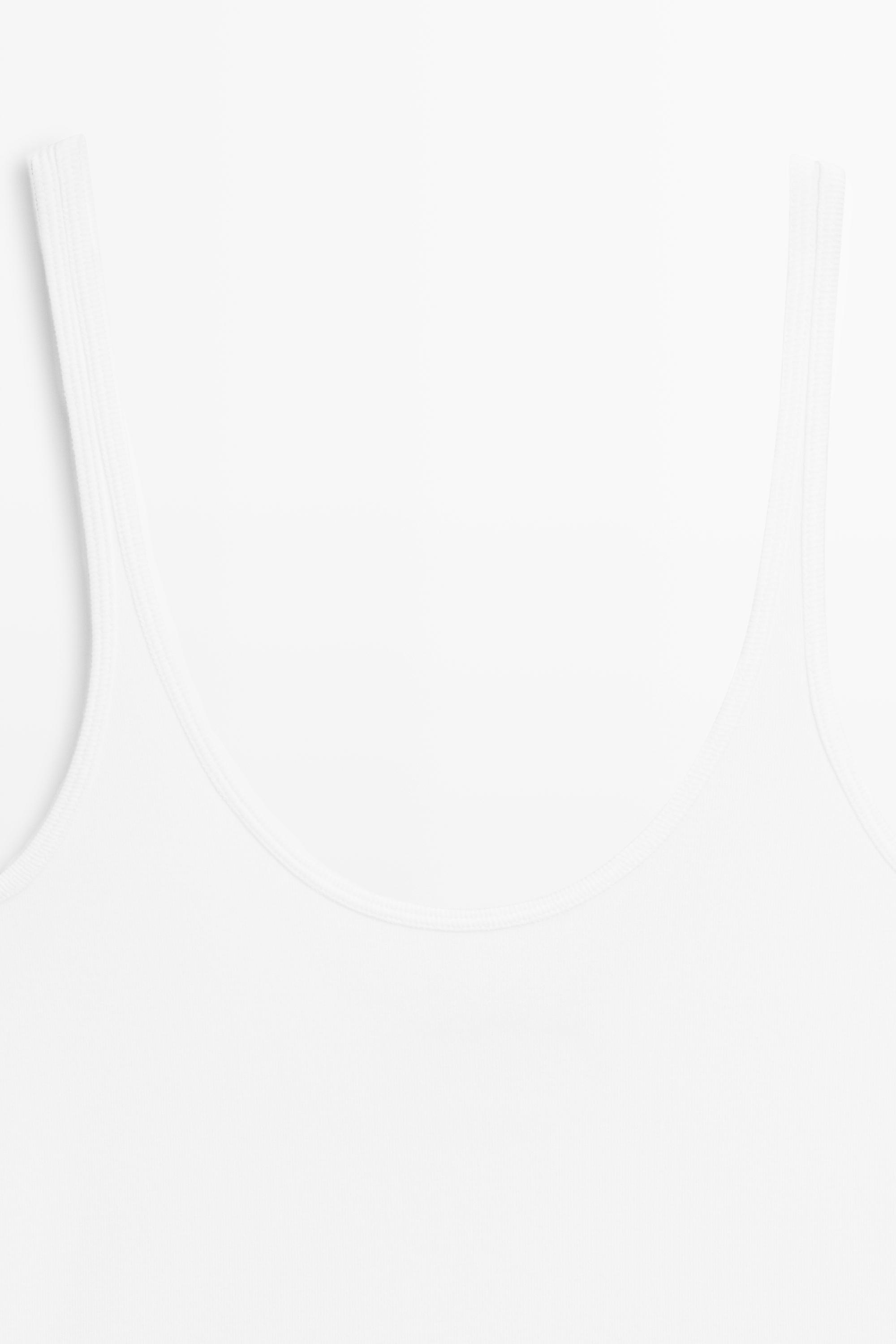 Strappy cotton blend top — WHITE