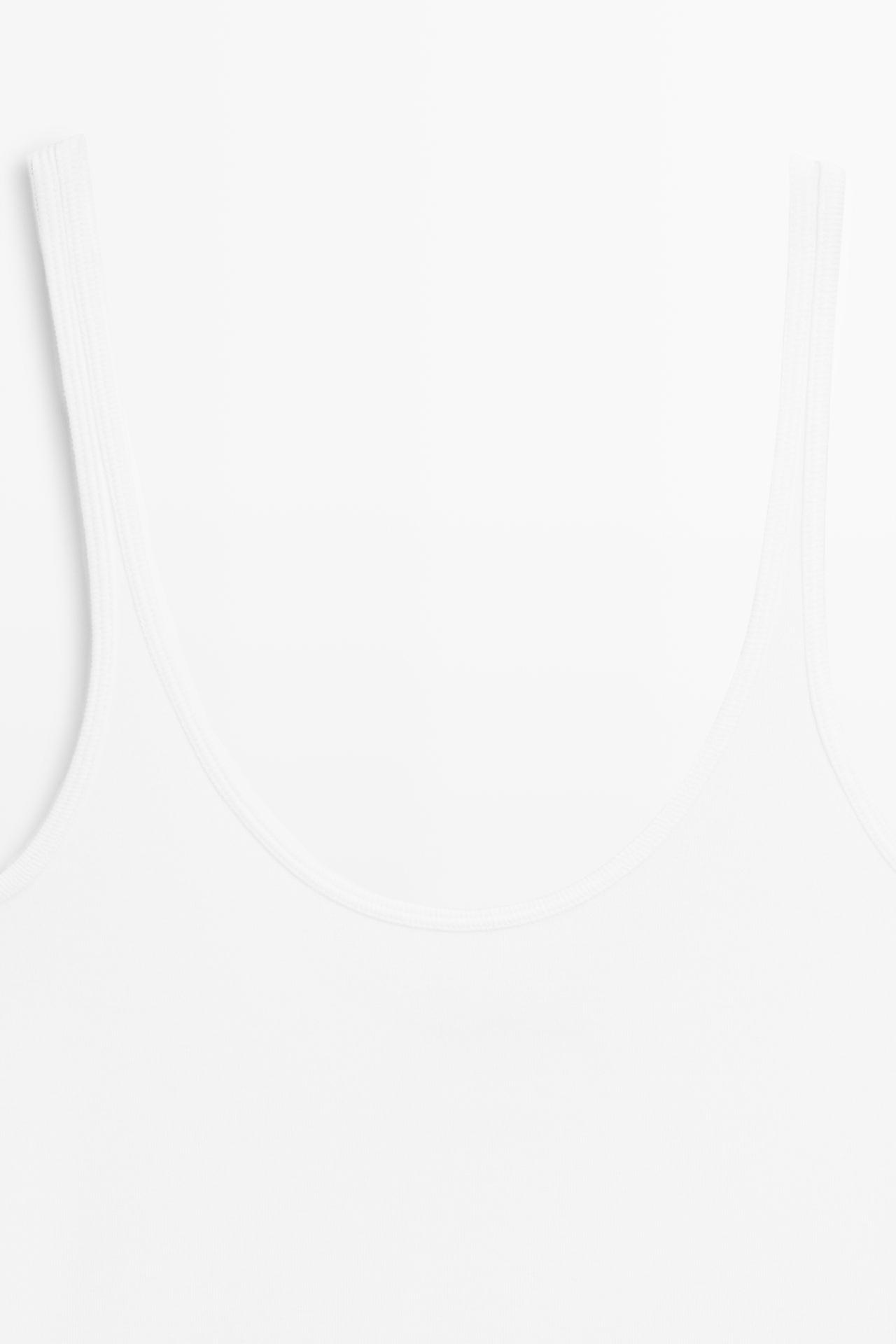 Strappy cotton blend top — WHITE