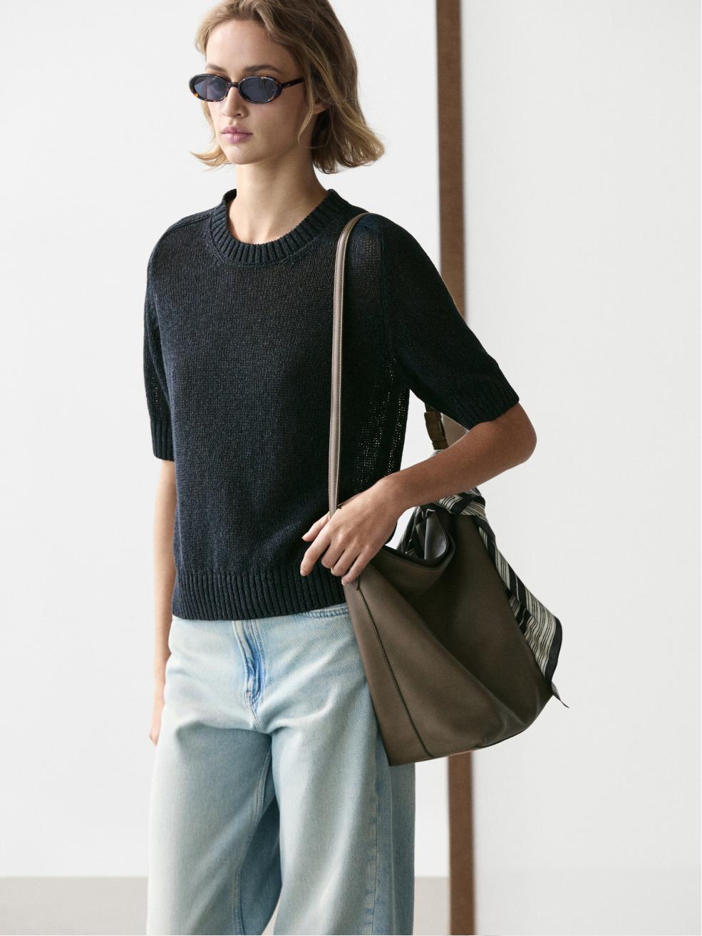 High-waist wide-leg jeans — Light Blue