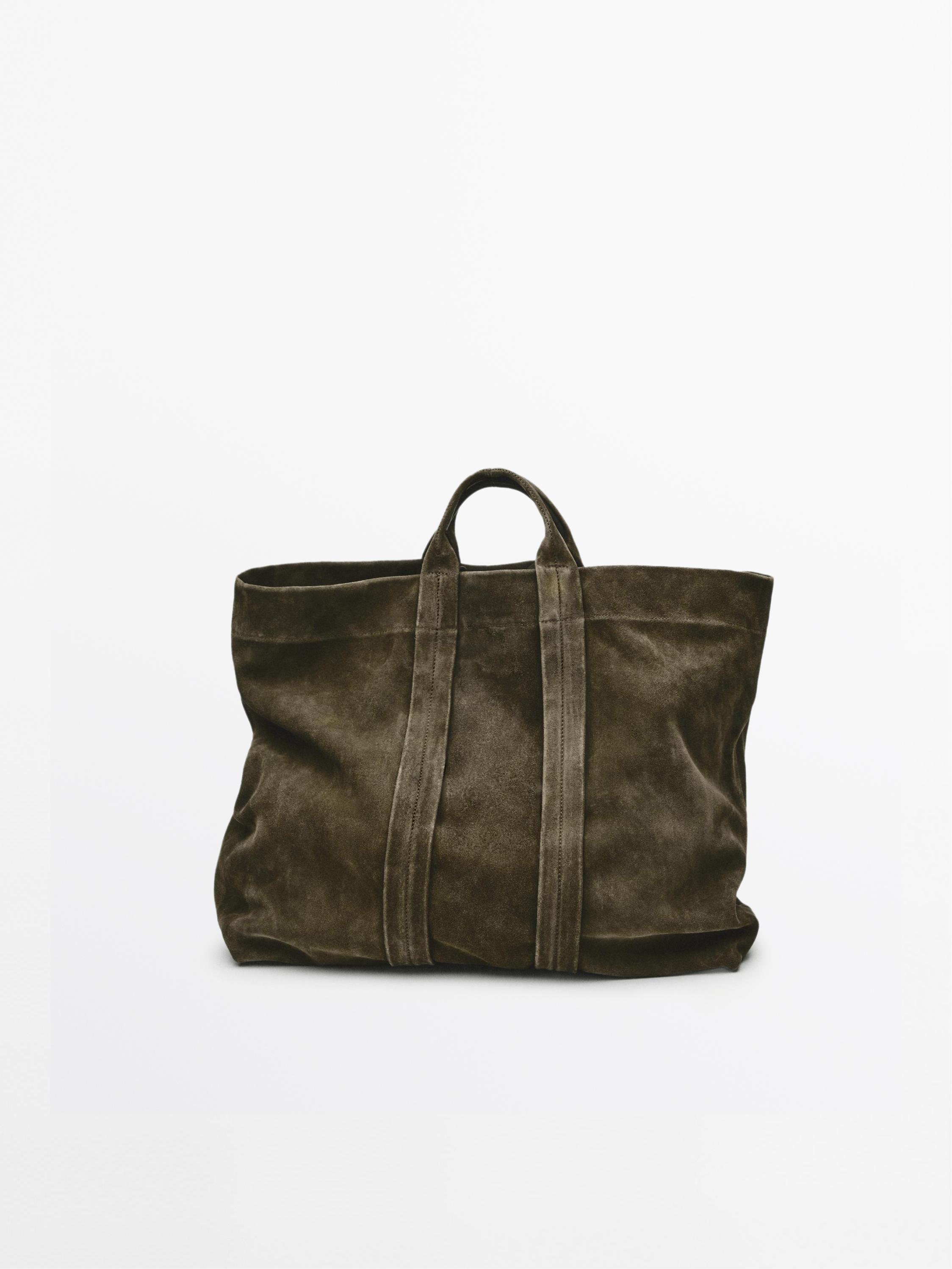 Sac cabas en croûte de cuir