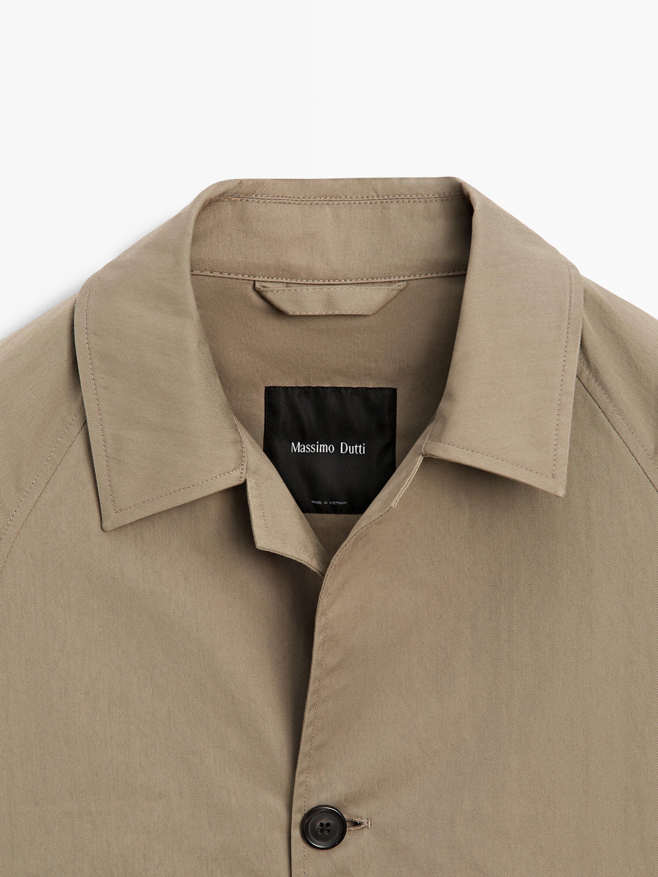 Lightweight cotton blend trench coat — BEIGE