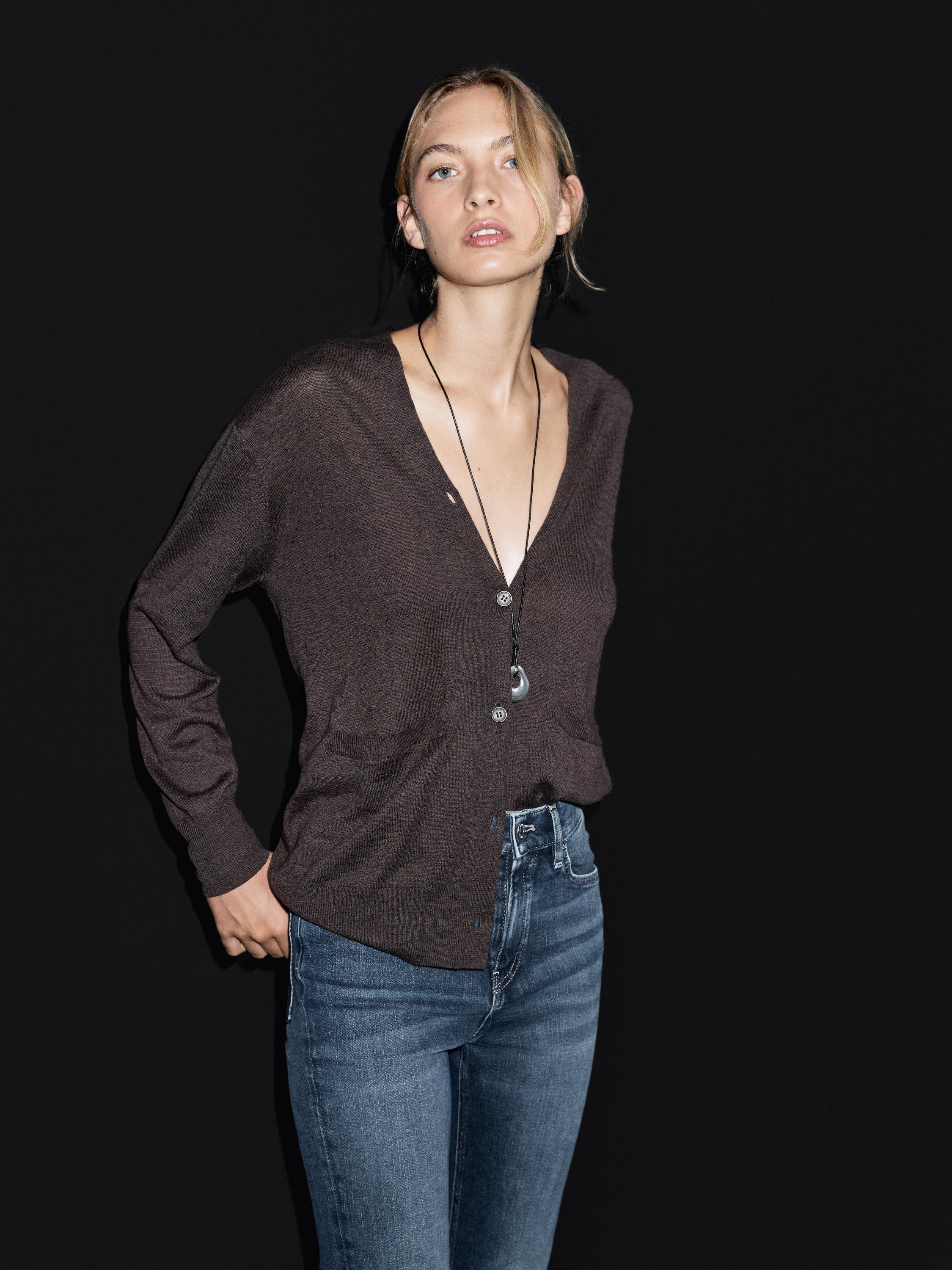 Jean skinny flare taille haute