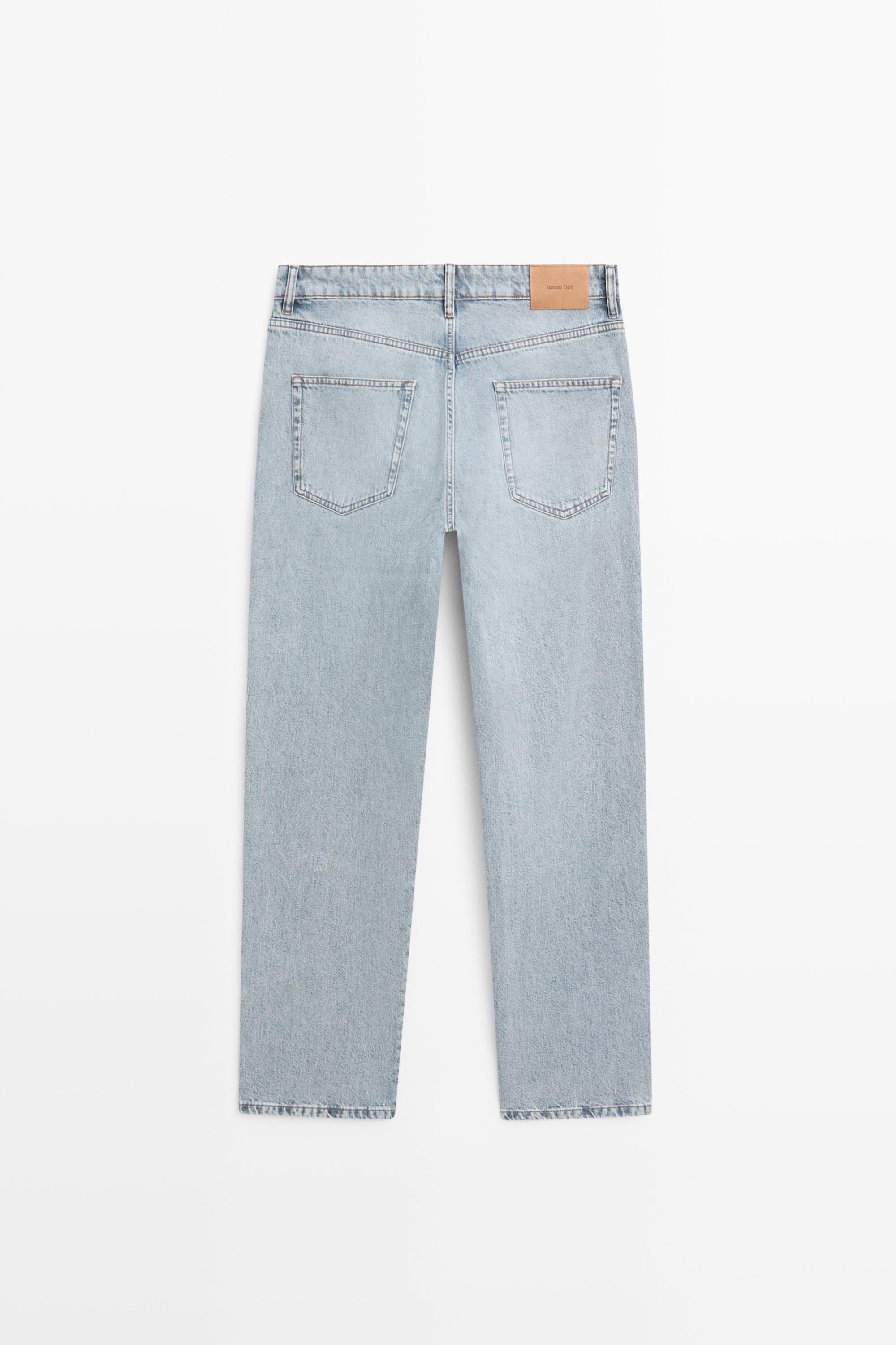 Tapered fit cotton jeans — MEDIUM BLUE