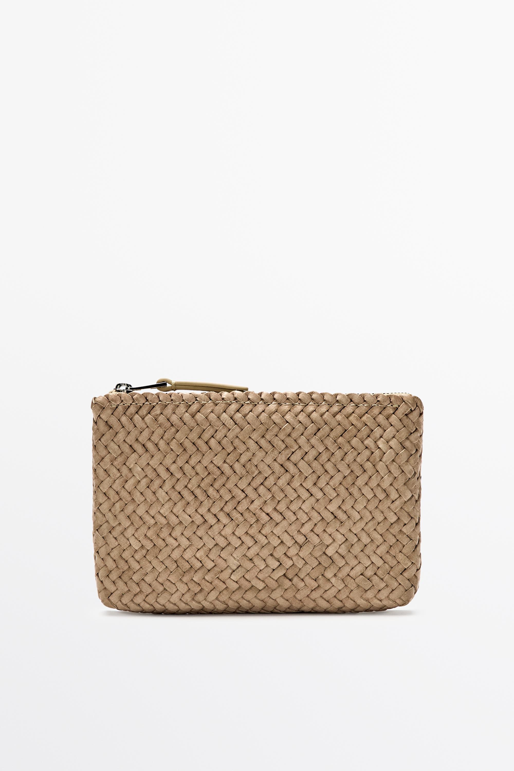 Braided nappa leather pouch bag