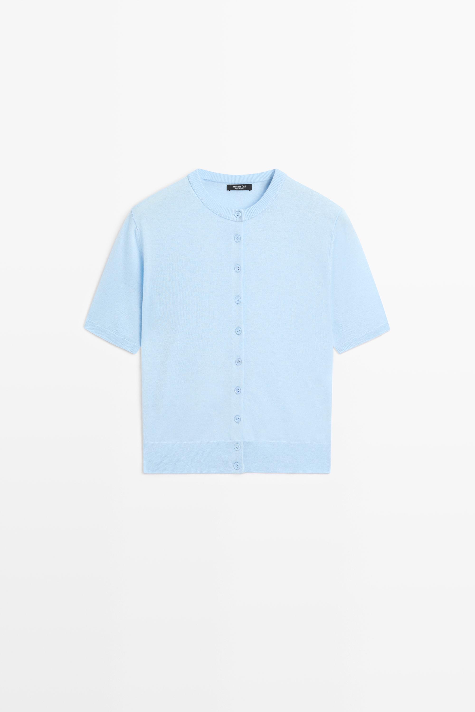 Short sleeve cardigan — SKY BLUE