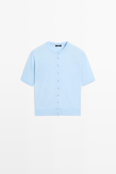 Short sleeve cardigan — SKY BLUE 2