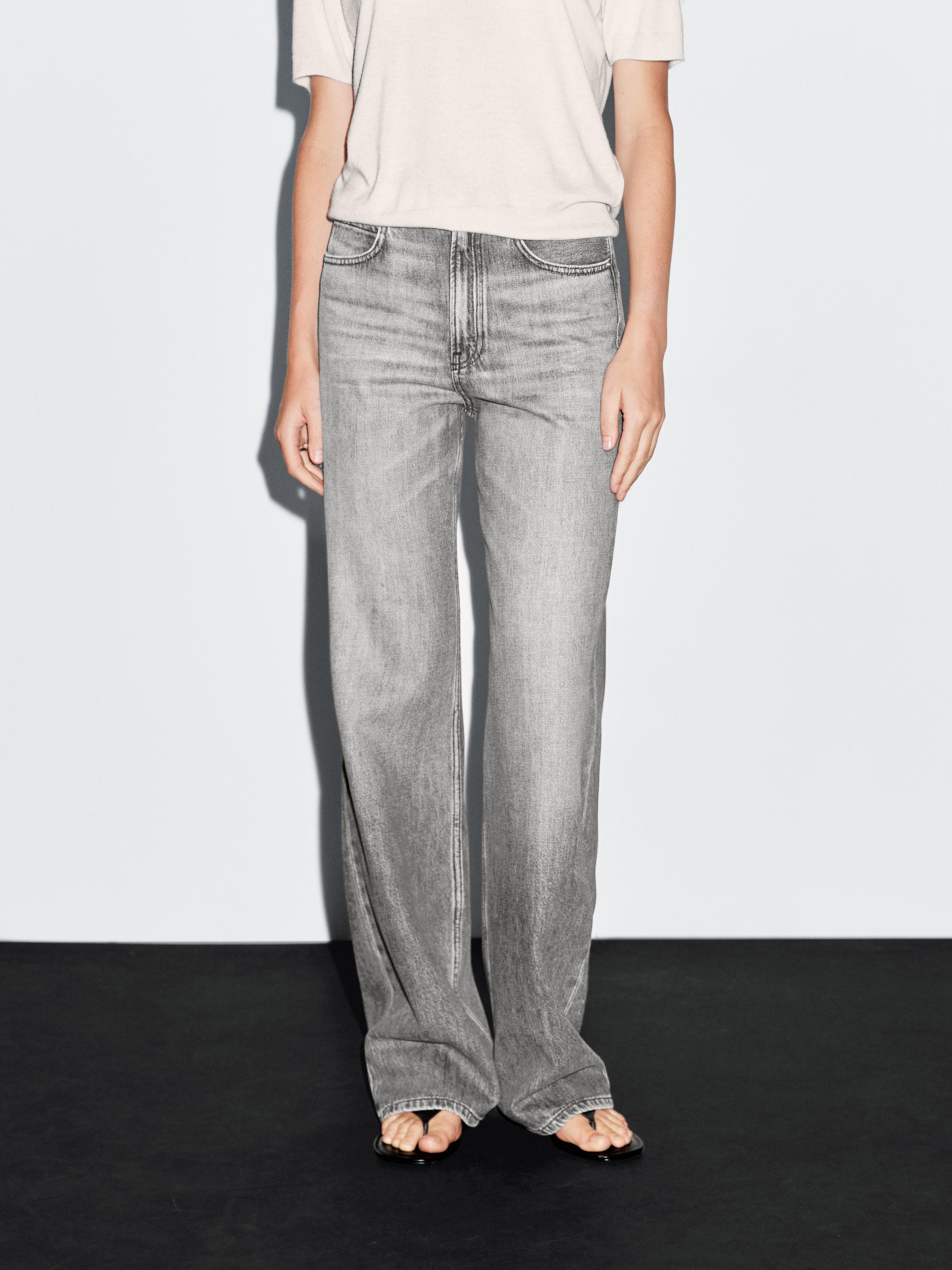 Wide-Leg-Jeans mit hohem Bund