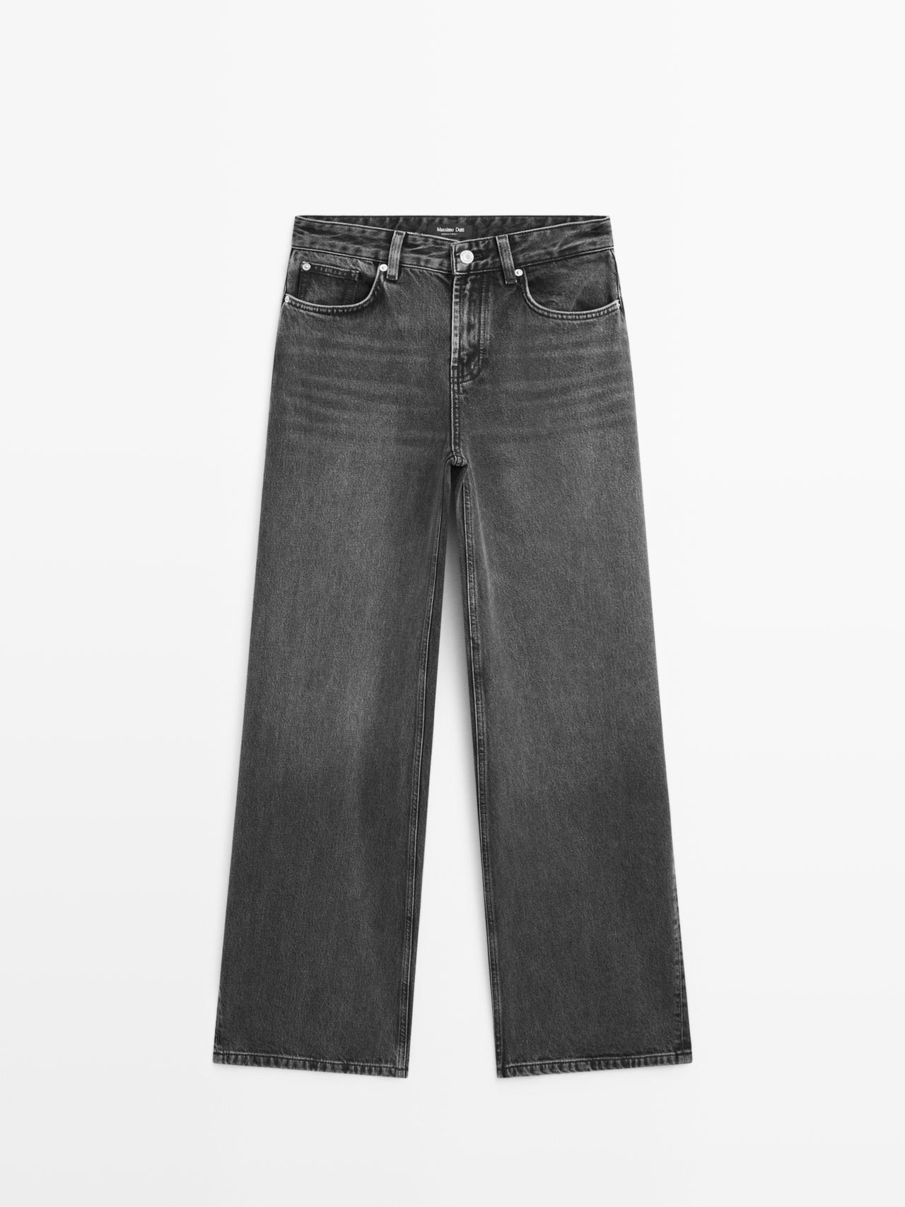 Massimo Dutti - Dame - High Waist, Barrel Fit Jeans - Kulgrå - 38