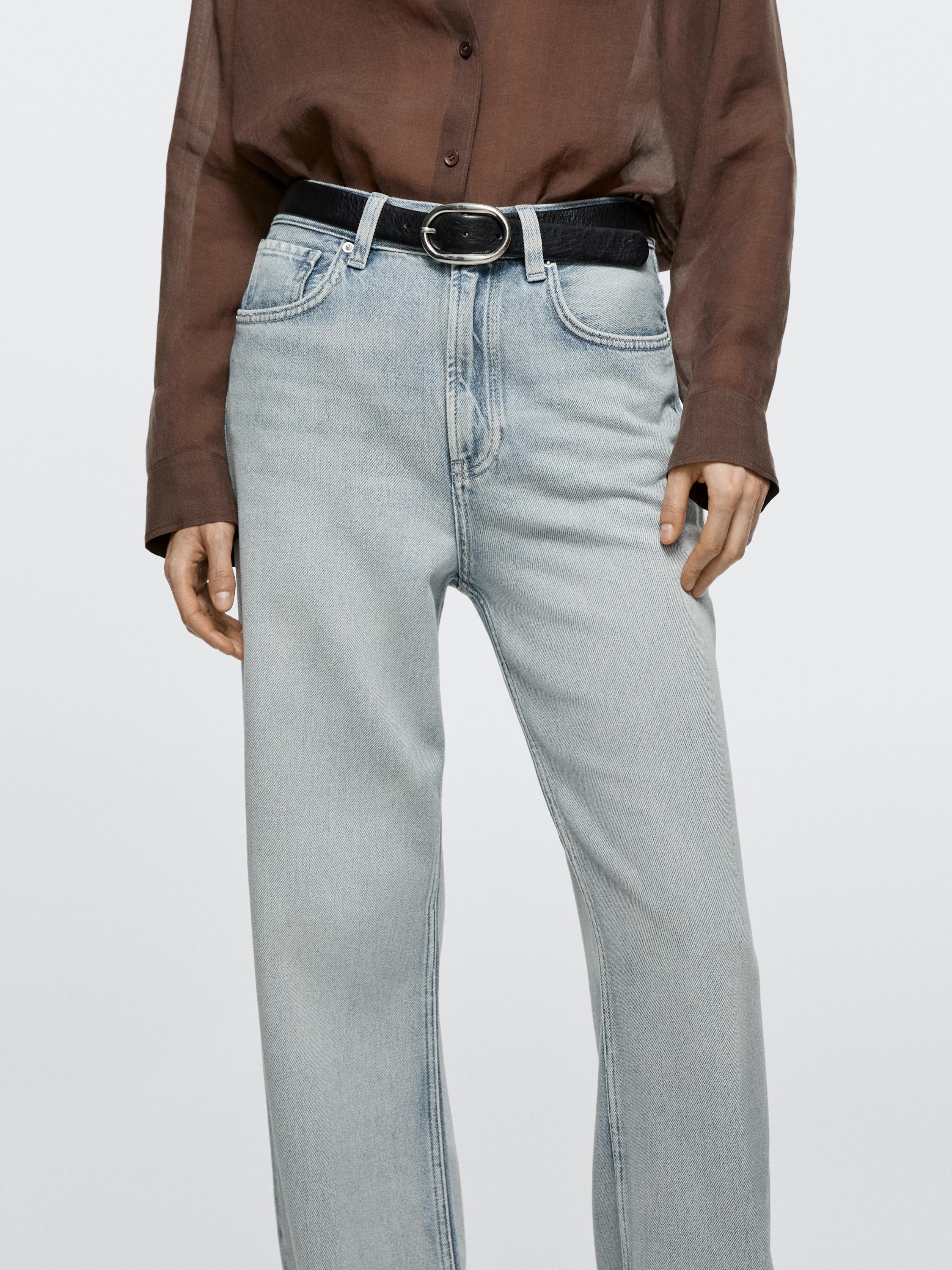 High-waist wide-leg jeans — Light Blue