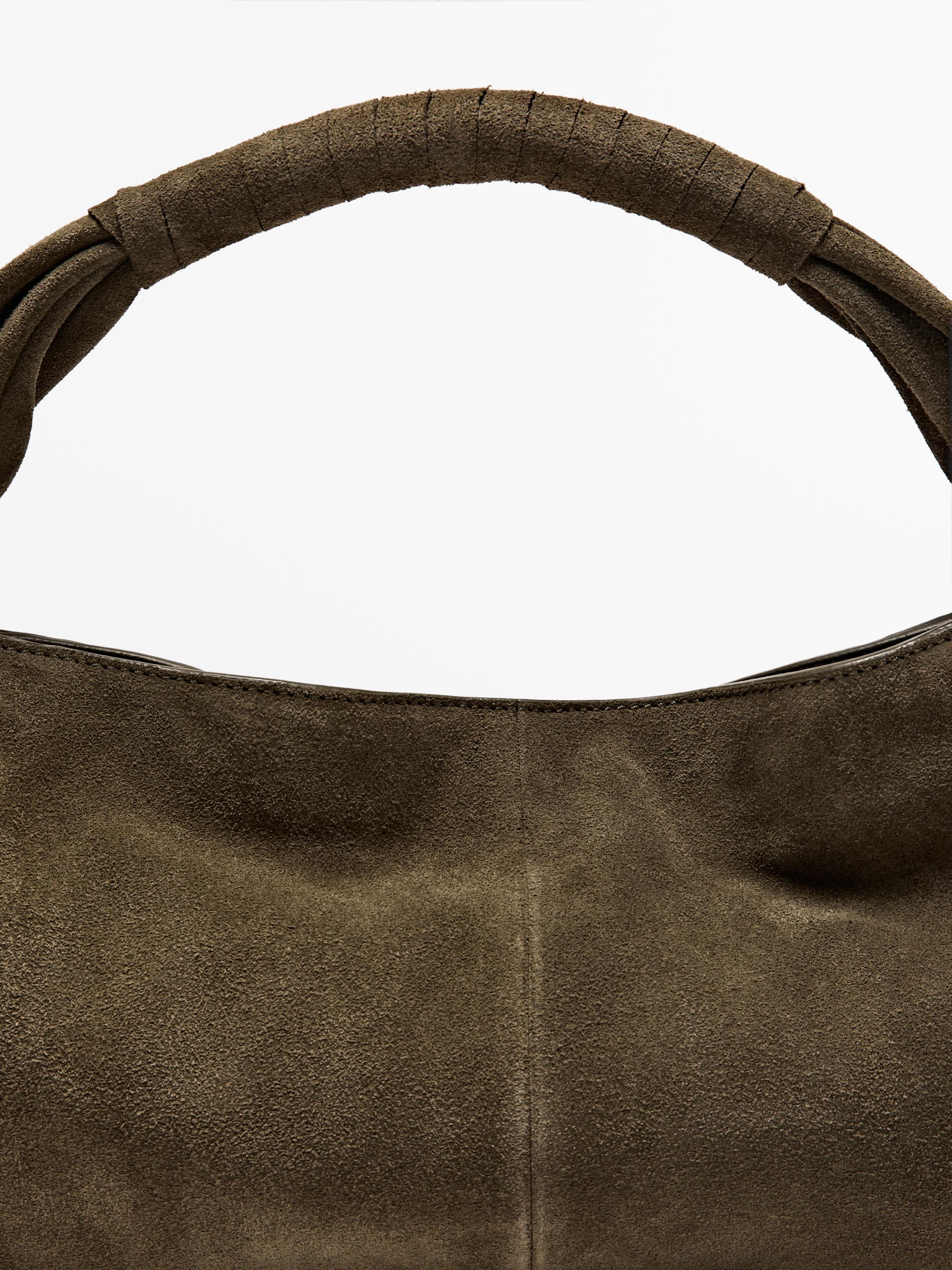 Split suede handbag