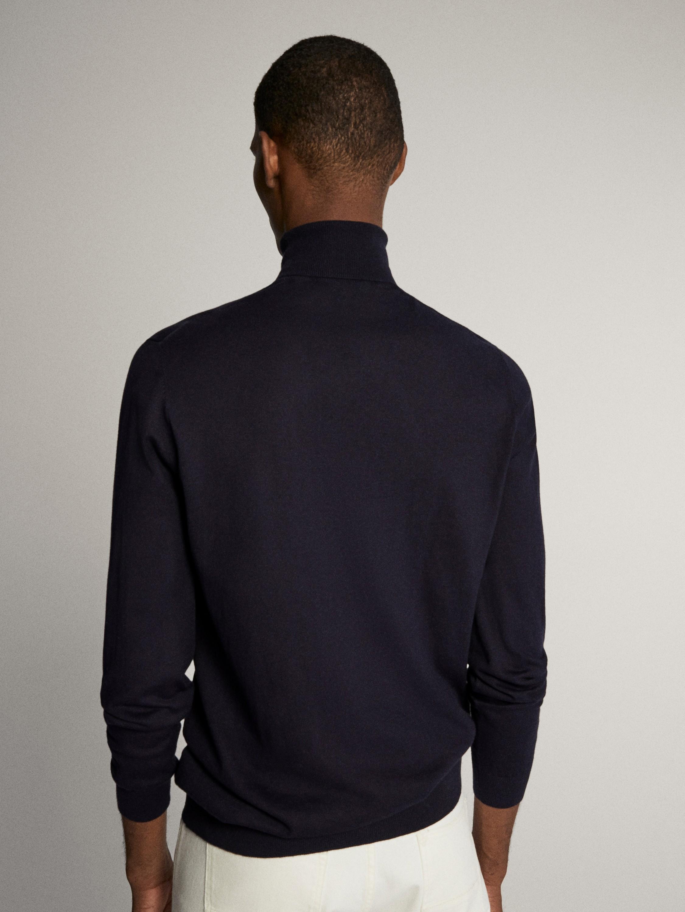 Jersey cuello alto mezcla algodón