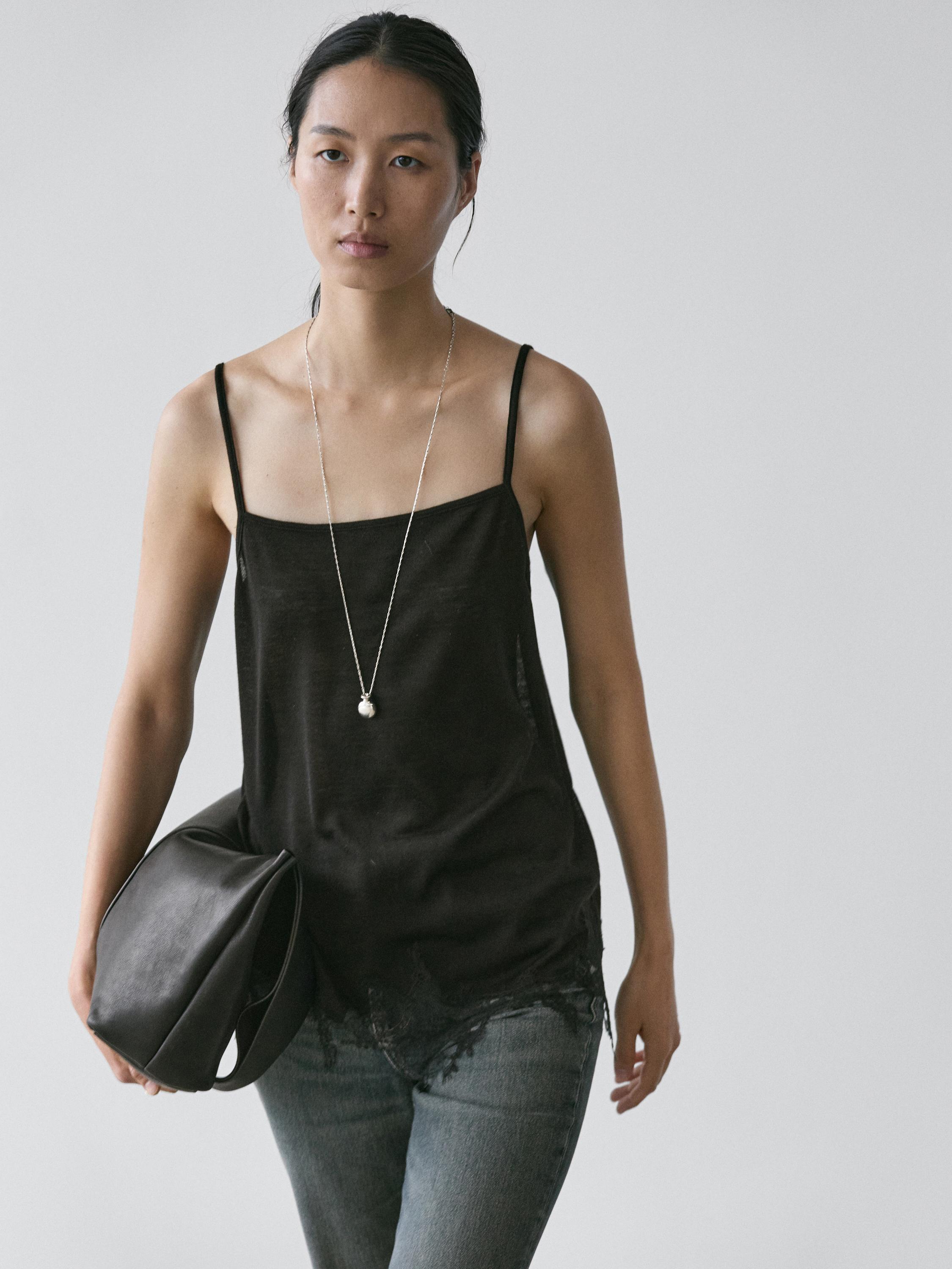 Camisole top with lace detail
