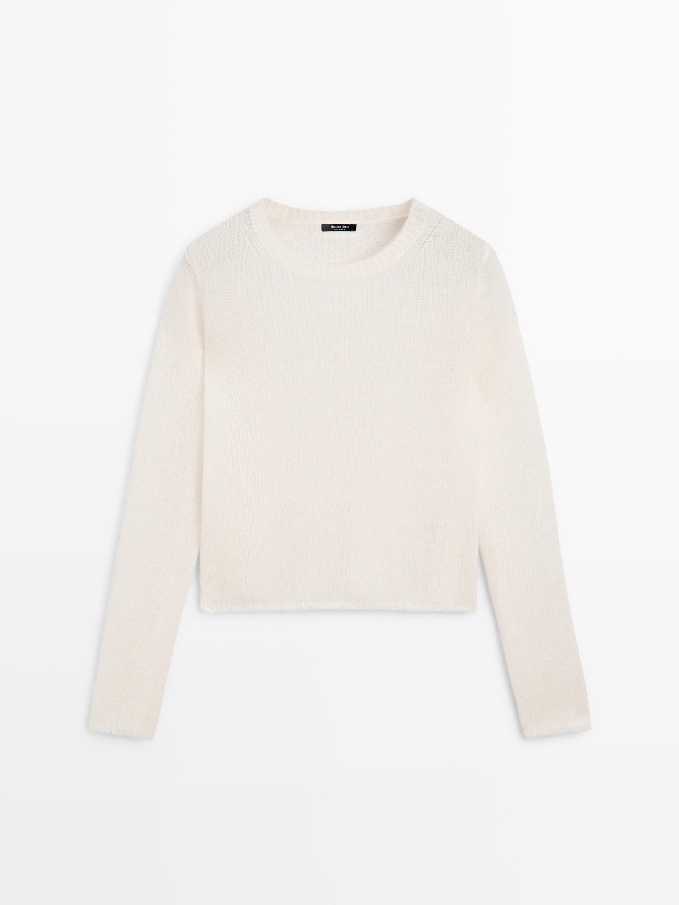 Jersey punto cuello redondo mezcla alpaca