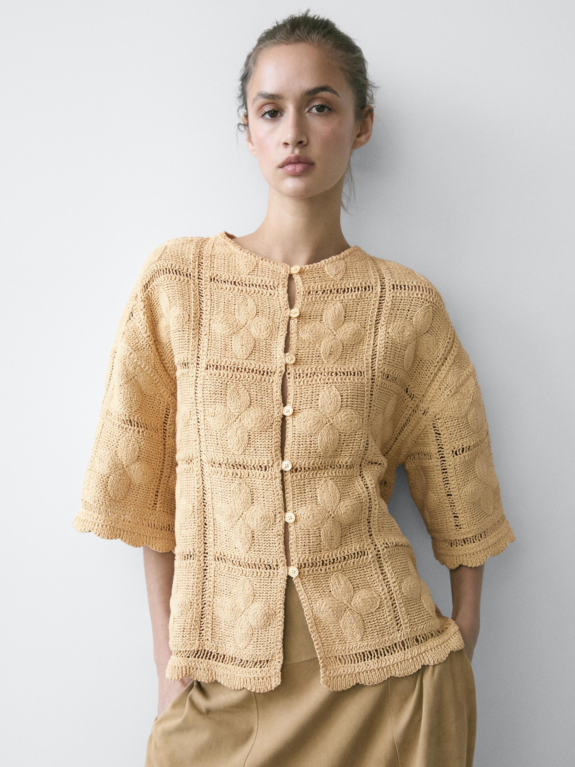 Crochet openwork cardigan