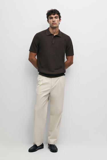 100% cotton short sleeve polo shirt — BROWN MARL 1