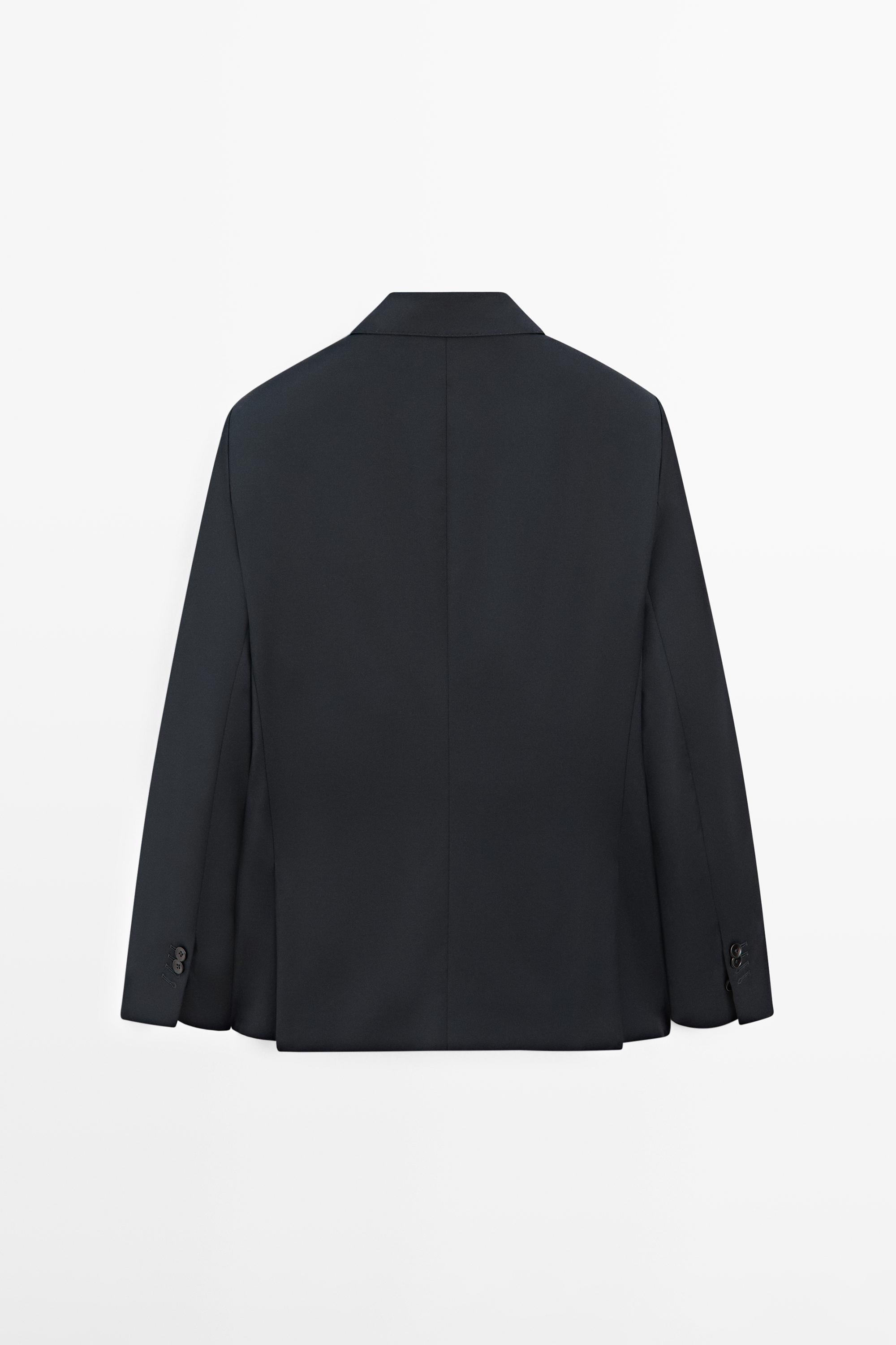 100% cool wool suit blazer — NAVY BLUE
