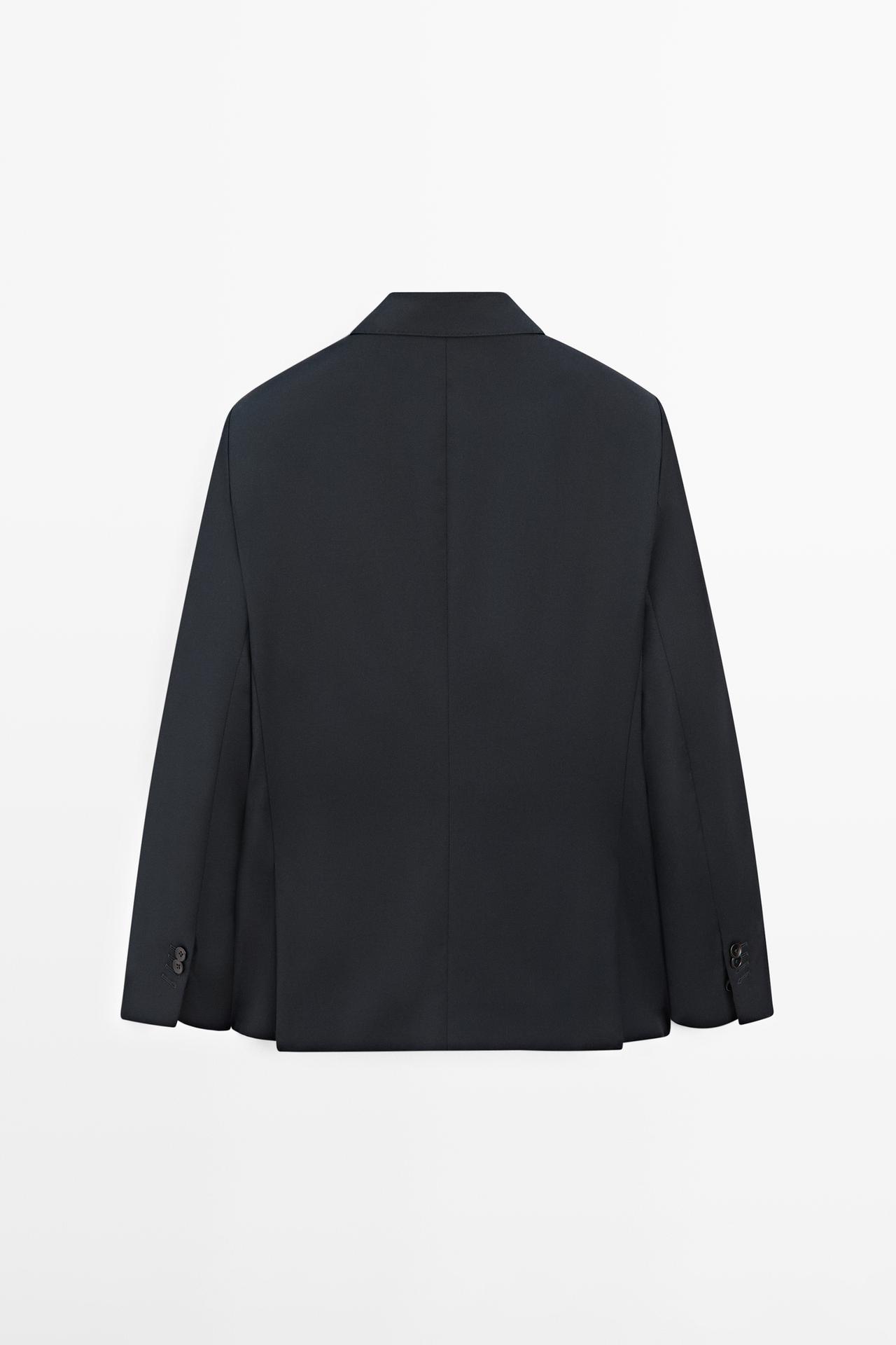 100% cool wool suit blazer — NAVY BLUE